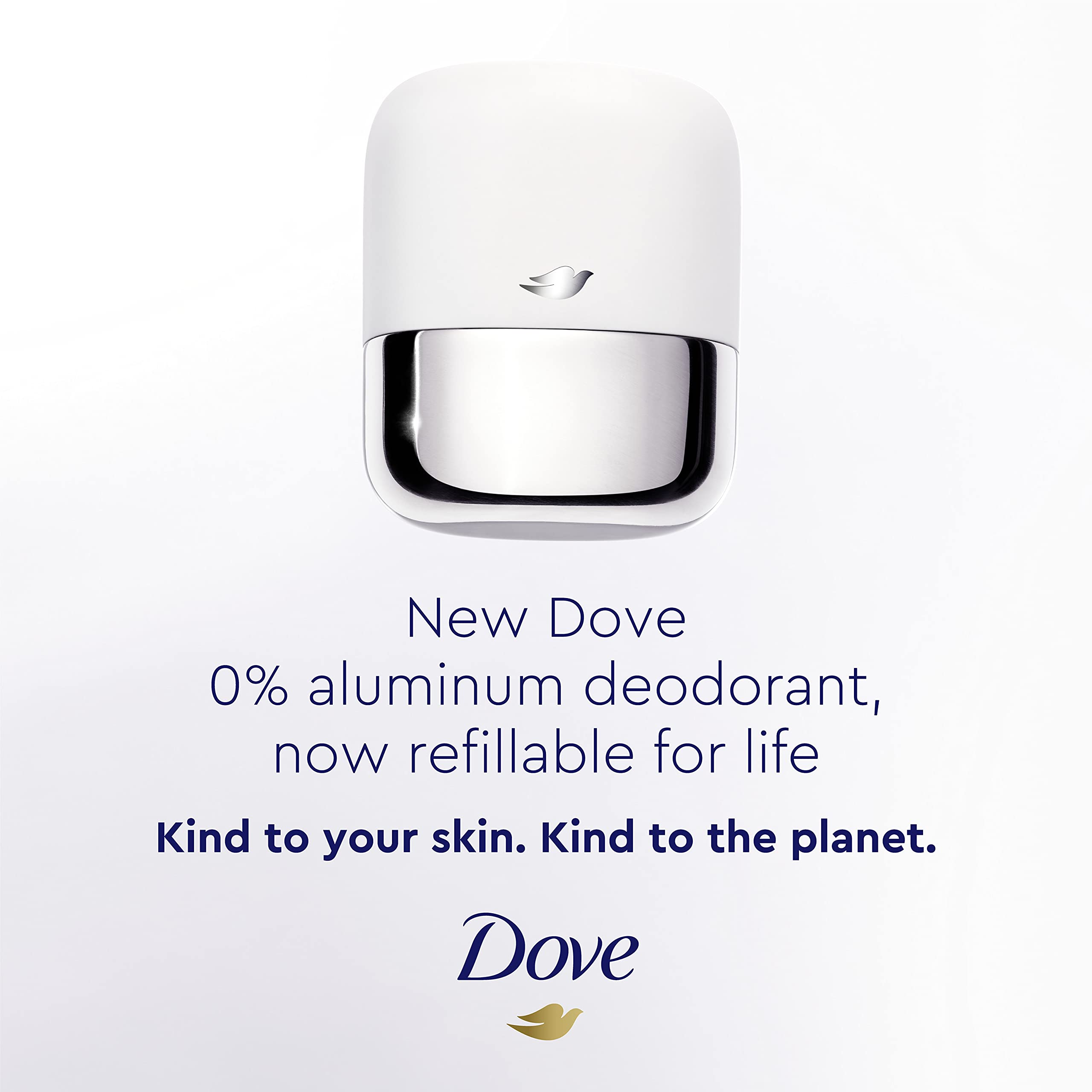 Dove Refillable Deodorant Starter Kit 0% Aluminum – Coconut & Pink Jasmine, Aluminum-Free 1.13 oz