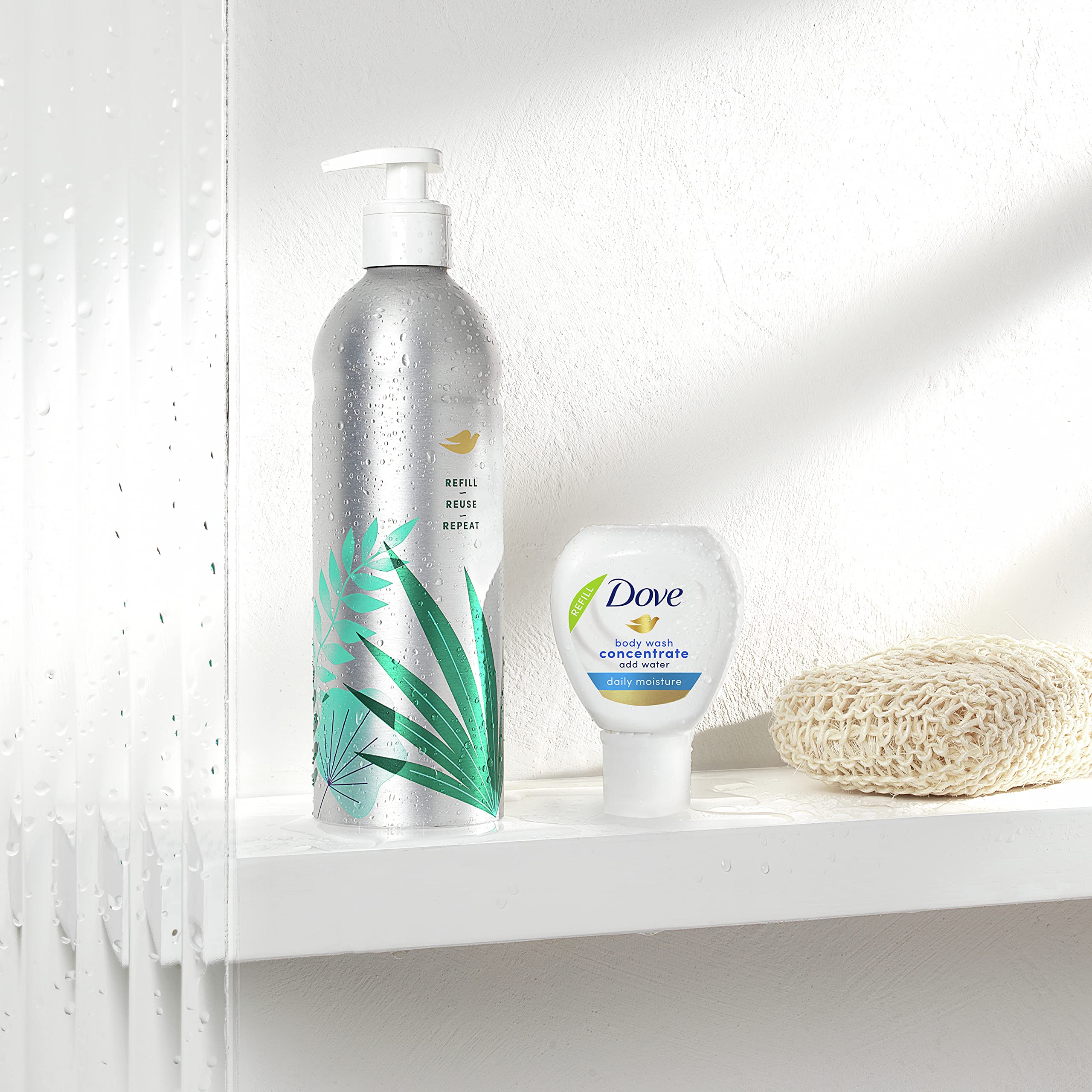 Dove Concentrate Refill 4-Pack for Reusable Bottle — Makes 16 oz of Daily Moisture Body Wash