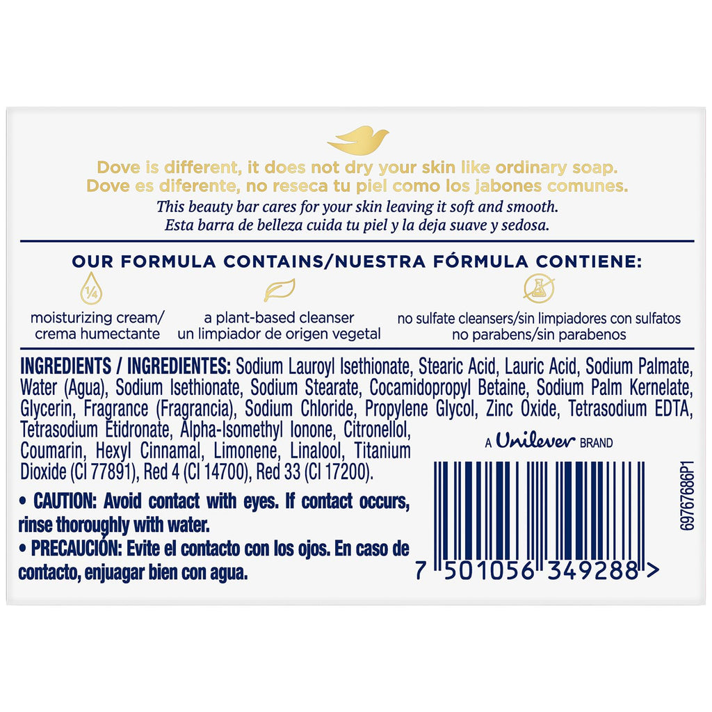Dove Pink Beauty Bar 12-Pack – 3-in-1 Moisturizing Soap for Face, Body & Hands