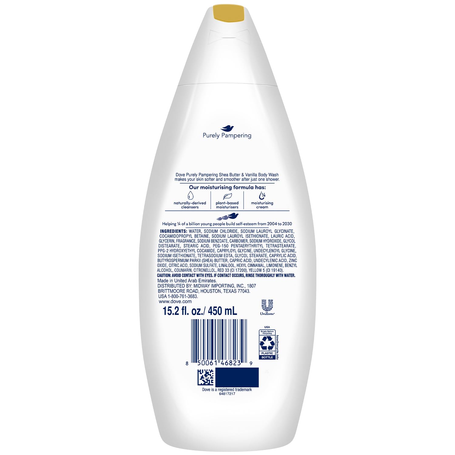 Dove Purely Pampering Shea Butter & Warm Vanilla Body Wash – 2-Pack
