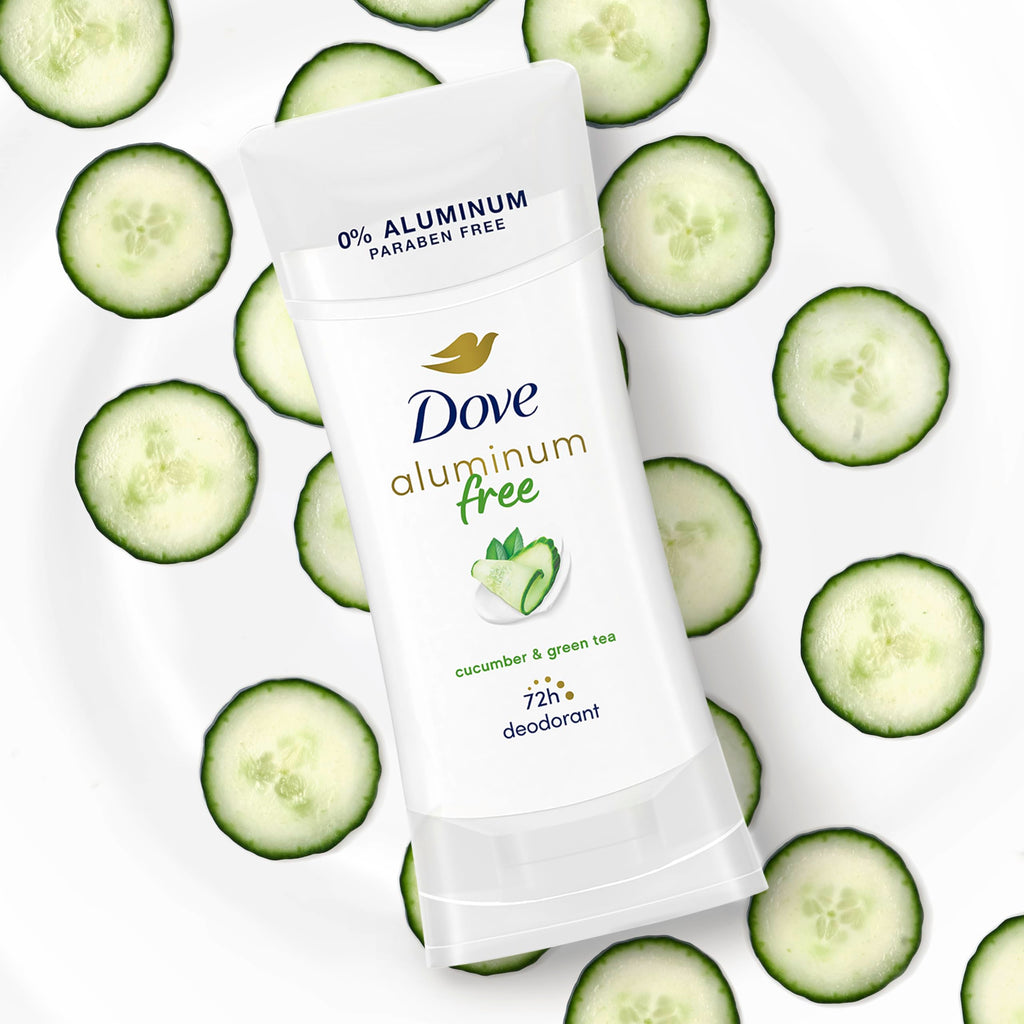 Dove Aluminum Free Deodorant for Women – Cucumber & Green Tea, 4 Count, 2.6 oz Each
