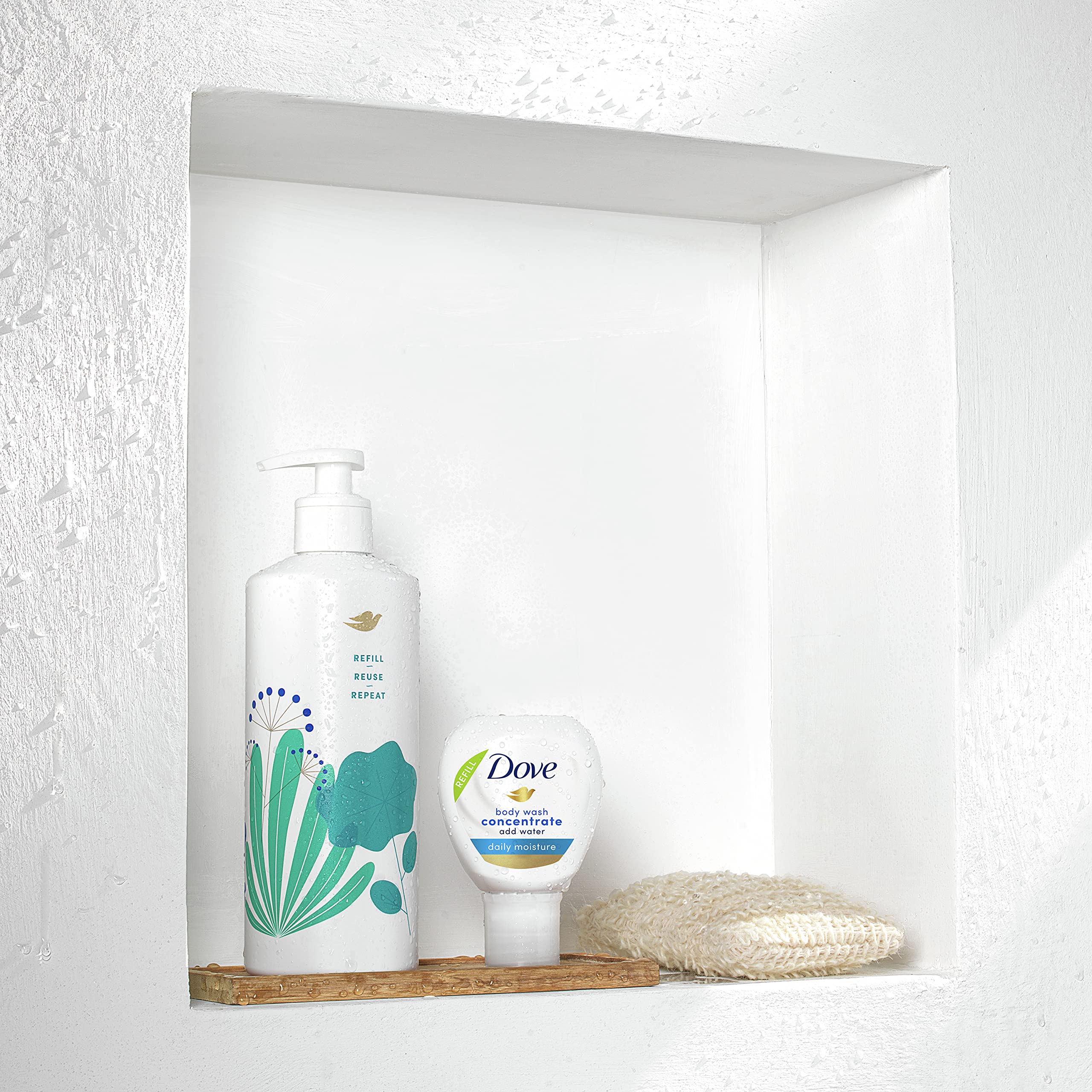 Dove Concentrate Refill 4-Pack for Reusable Bottle — Makes 16 oz of Daily Moisture Body Wash