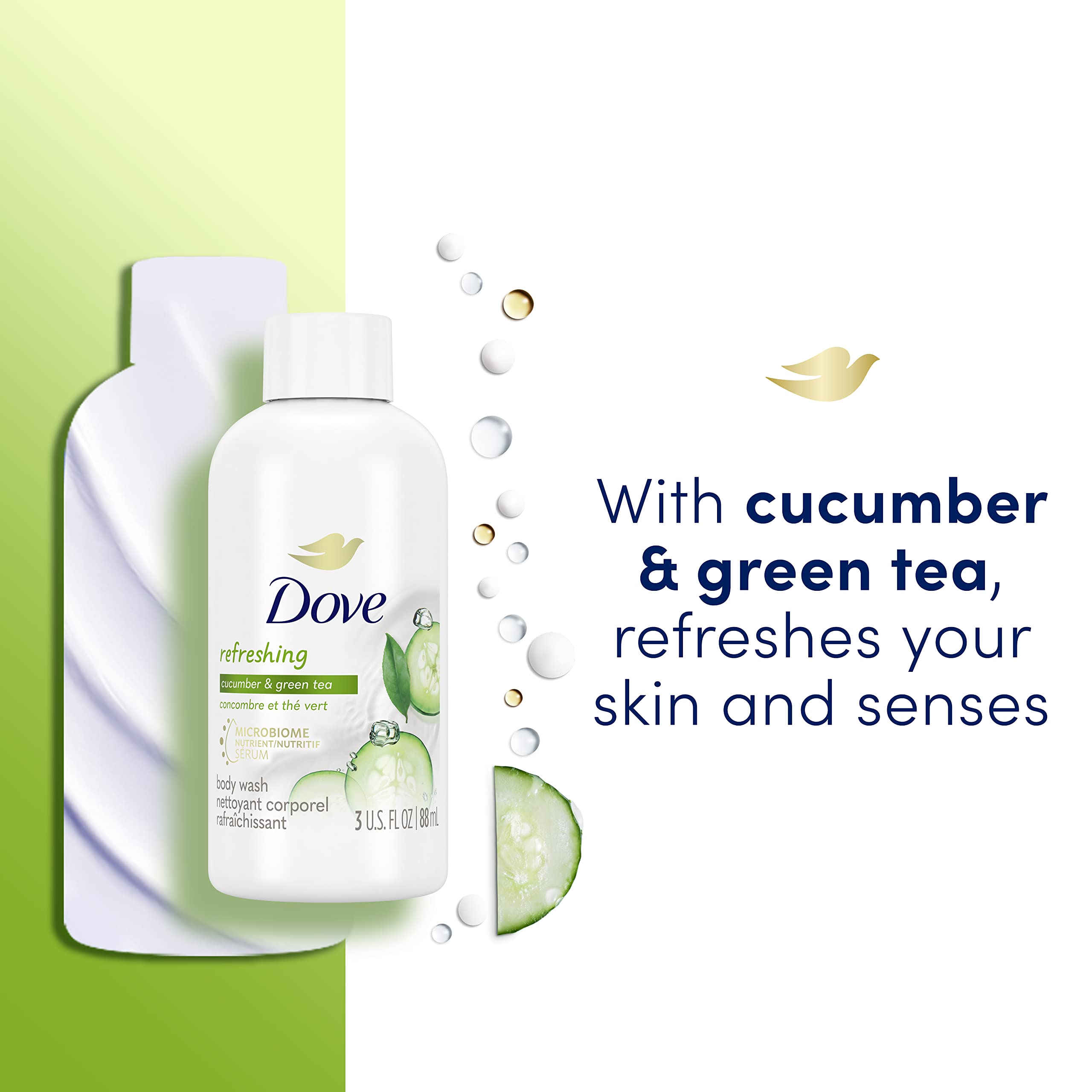 Dove Refreshing Cucumber & Green Tea Body Wash – 24 Count (3 oz)