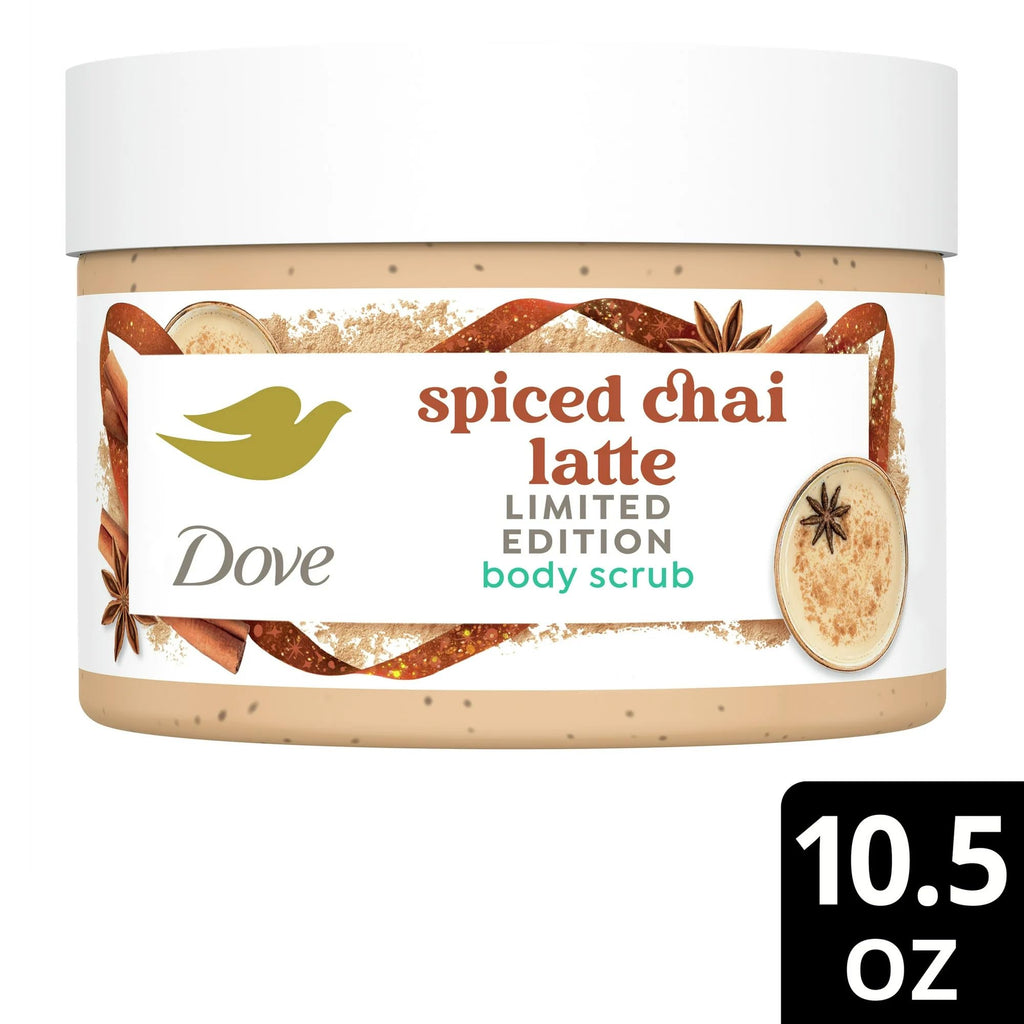 Dove Exfoliating Body Scrub – Spiced Chai Latte, 10.5 oz | Nourishing ¼ Cream