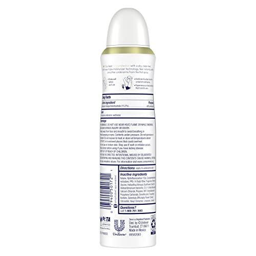 Dove Ultimate Dry Spray Peony and Rose Water – 72-Hour Protection, 3.8oz, 2 Count