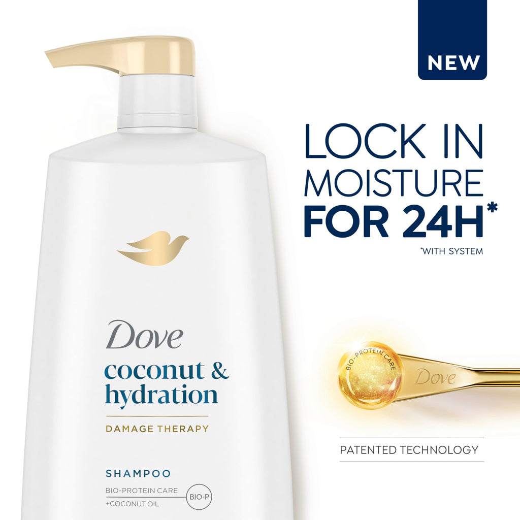 Dove Ultra Care Coconut & Hydration Shampoo for Dry Hair – Coconut, Jojoba & Sweet Almond Oils, 25.4 oz