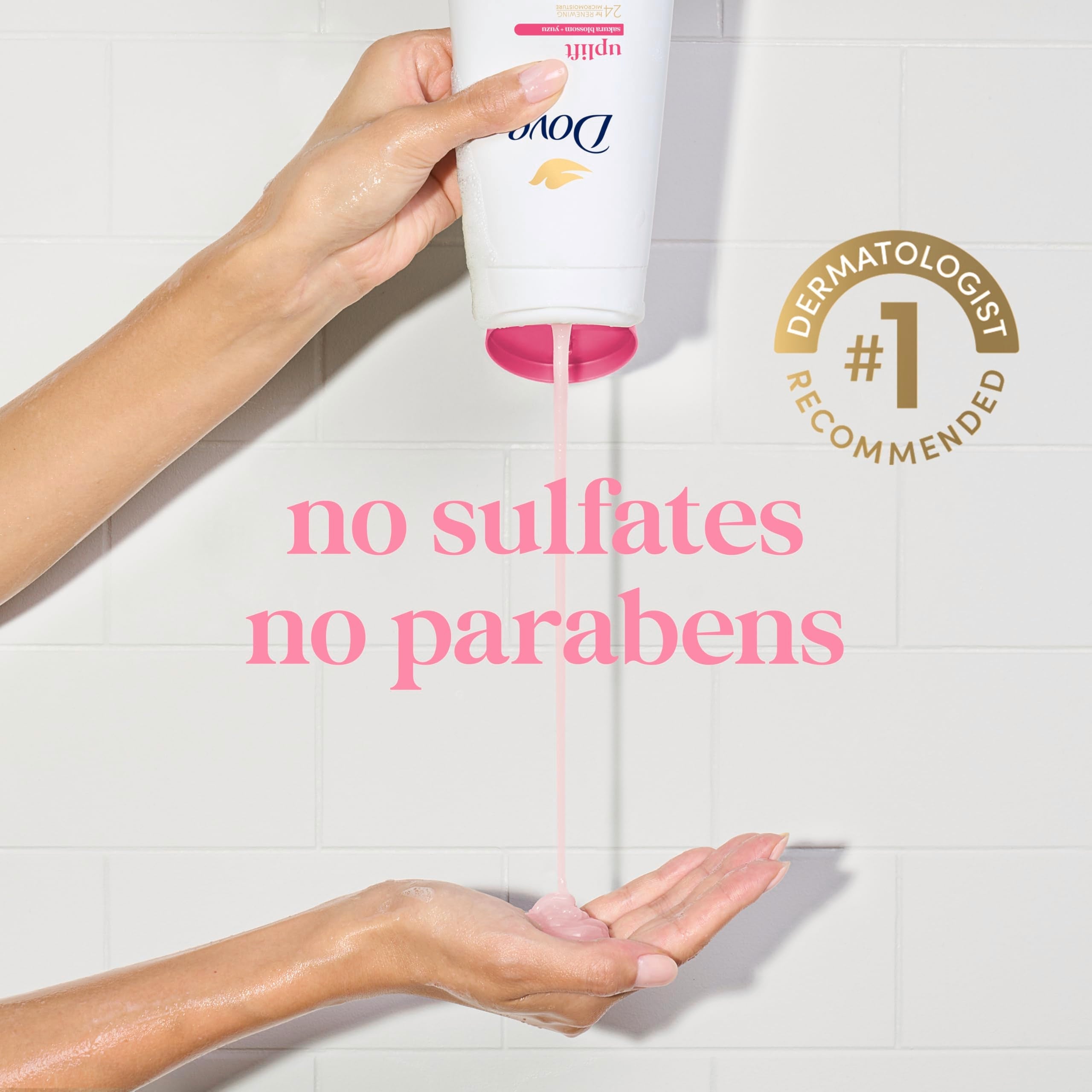 Dove Uplifting Sakura Blossom & Yuzu Body Wash — 4 Count, Sulfate & Paraben Free, 24HR Hydration