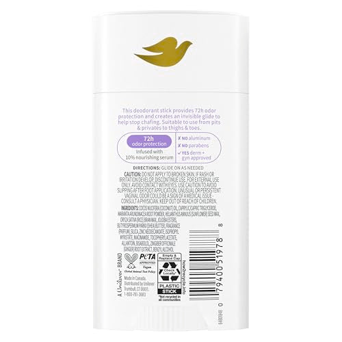 Dove Whole Body Deo Coconut & Vanilla Deodorant Stick – Aluminum-Free, 72H Odor Control, 2.6 oz