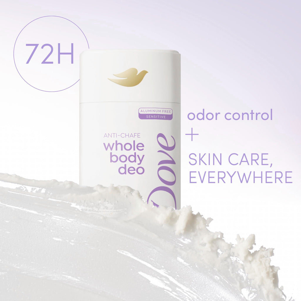 Dove Whole Body Deo Coconut & Vanilla Deodorant Stick – Aluminum-Free, 72H Odor Control, 2.6 oz