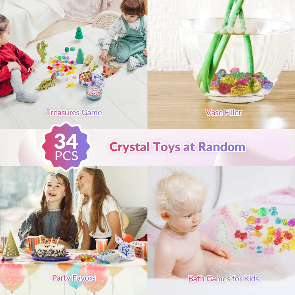 DOVIPE 34 + 6 Bath Bombs with Surprise Crystal Toys – Natural Kids Bath Gift Set