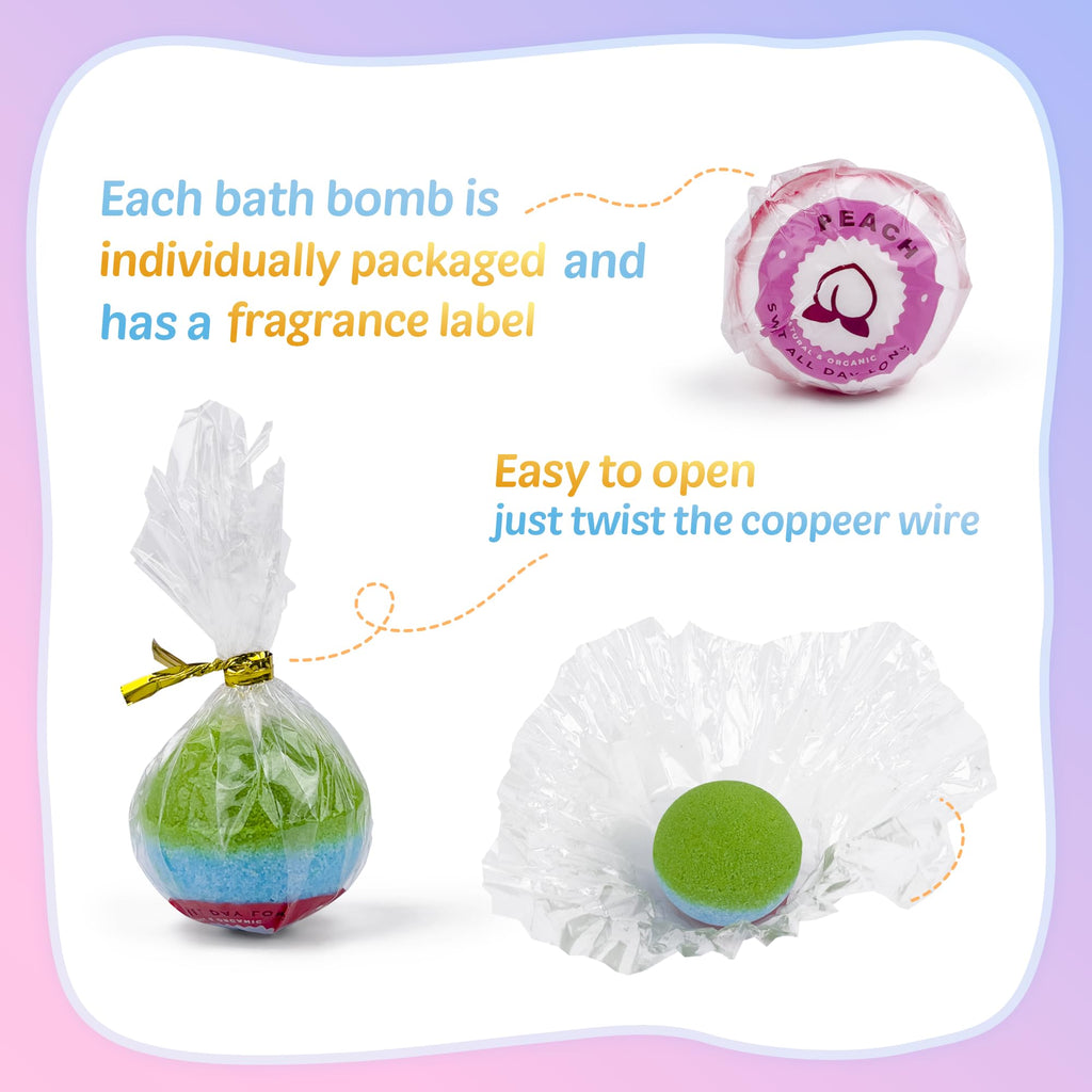 DOVIPE Kids Bath Bombs Gift Set – 12 pcs with Glow-in-the-Dark Toy Inside