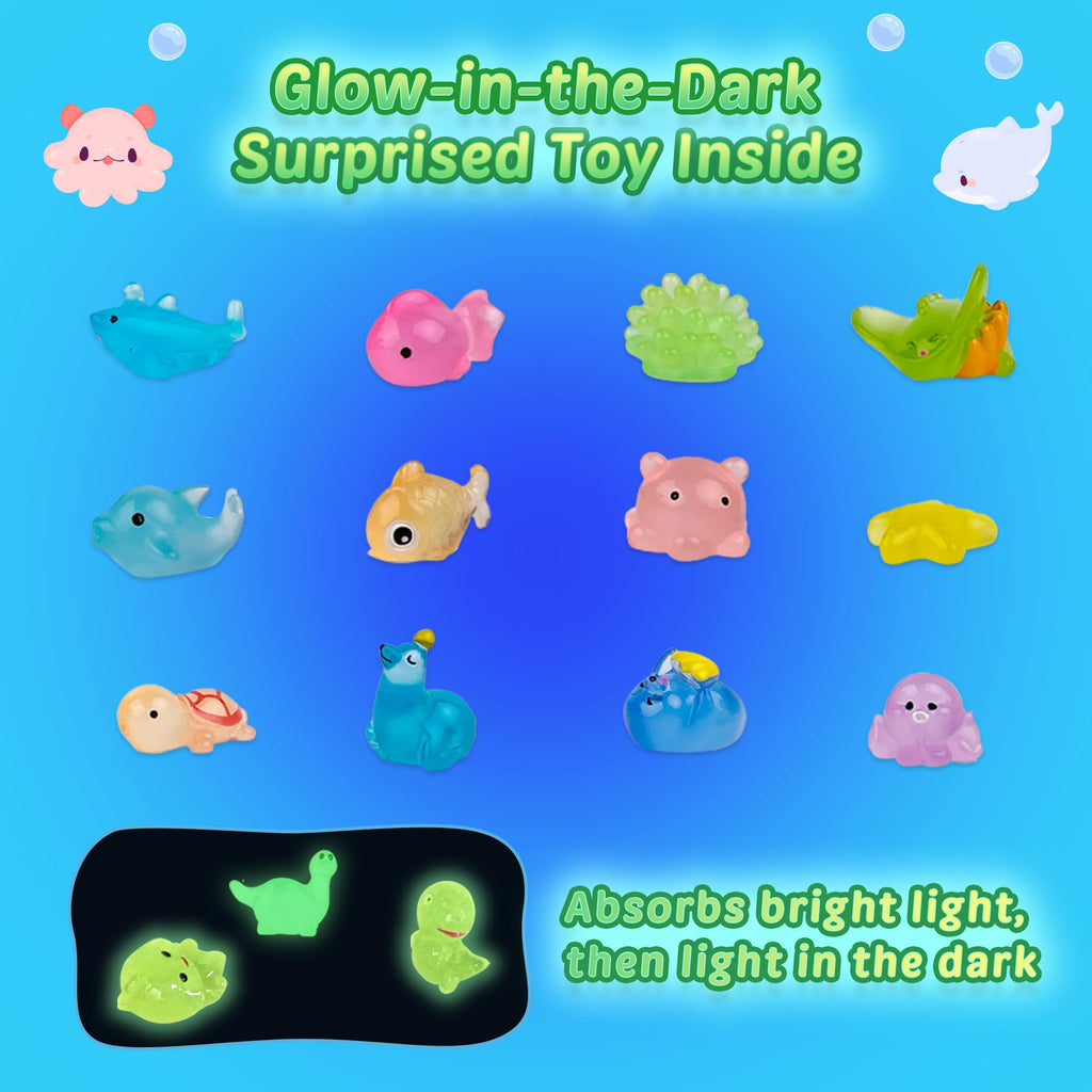 DOVIPE Bath Bombs for Kids – 12 Pcs with Glow-in-the-Dark Ocean Toy Inside | Handmade Organic Bubble Bath Gift Set