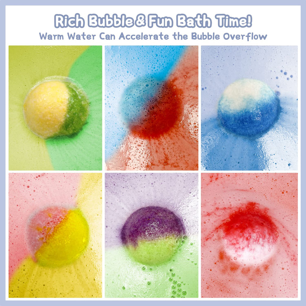 DOVIPE Kids Bath Bombs – 12 Surprise Toy Bath Fizzies, Natural & Organic, Gift Set