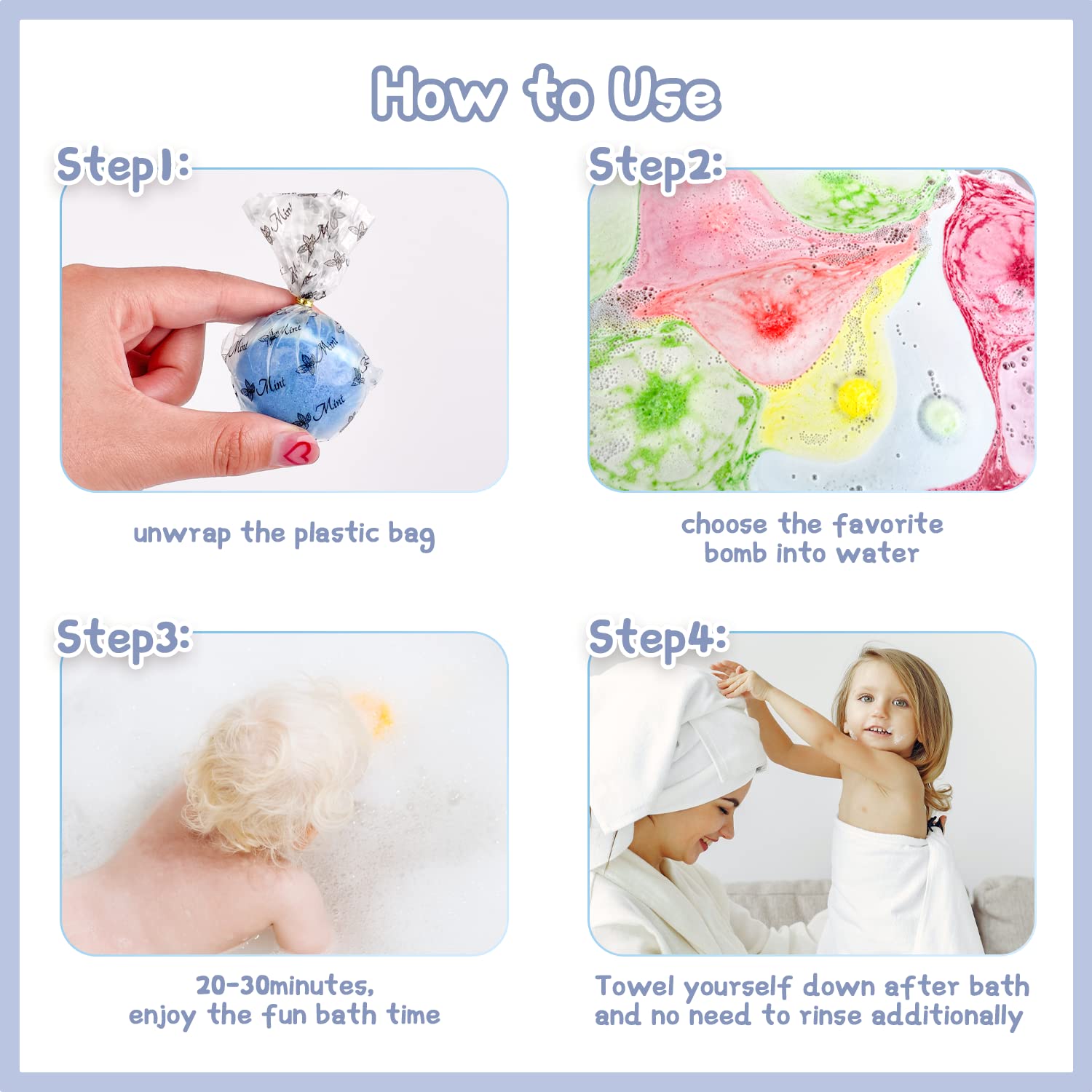 DOVIPE Kids Bath Bombs – 12 Surprise Toy Bath Fizzies, Natural & Organic, Gift Set