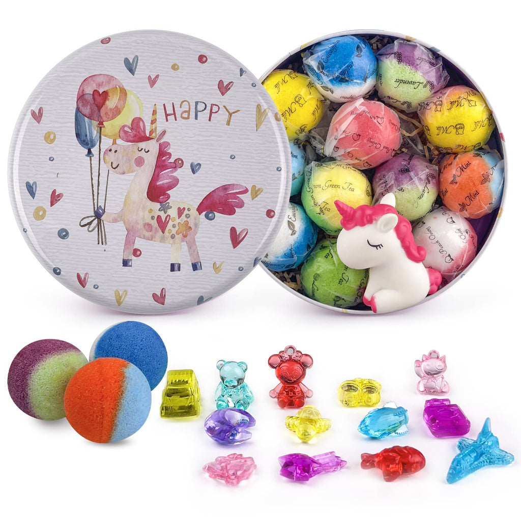 DOVIPE Kids Bath Bombs – 12 Surprise Toy Bath Fizzies, Natural & Organic, Gift Set