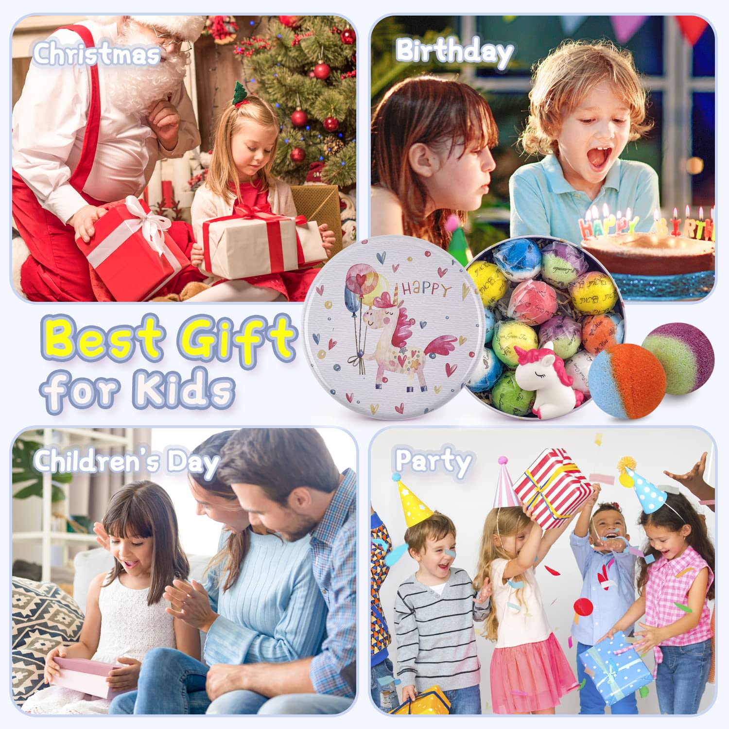 DOVIPE Kids Bath Bombs – 12 Surprise Toy Bath Fizzies, Natural & Organic, Gift Set