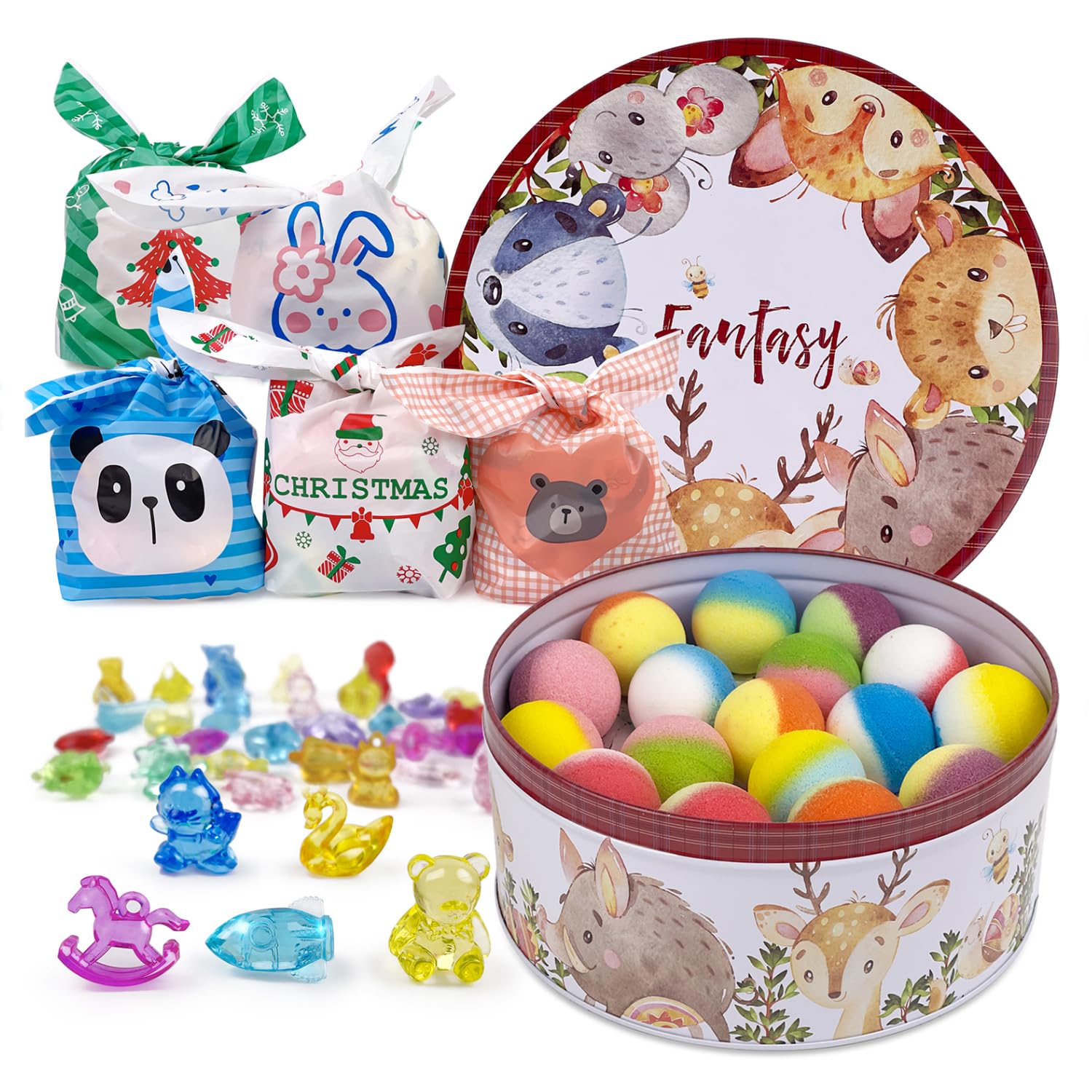 DOVIPE 34 + 6 Bath Bombs with Surprise Crystal Toys – Natural Kids Bath Gift Set