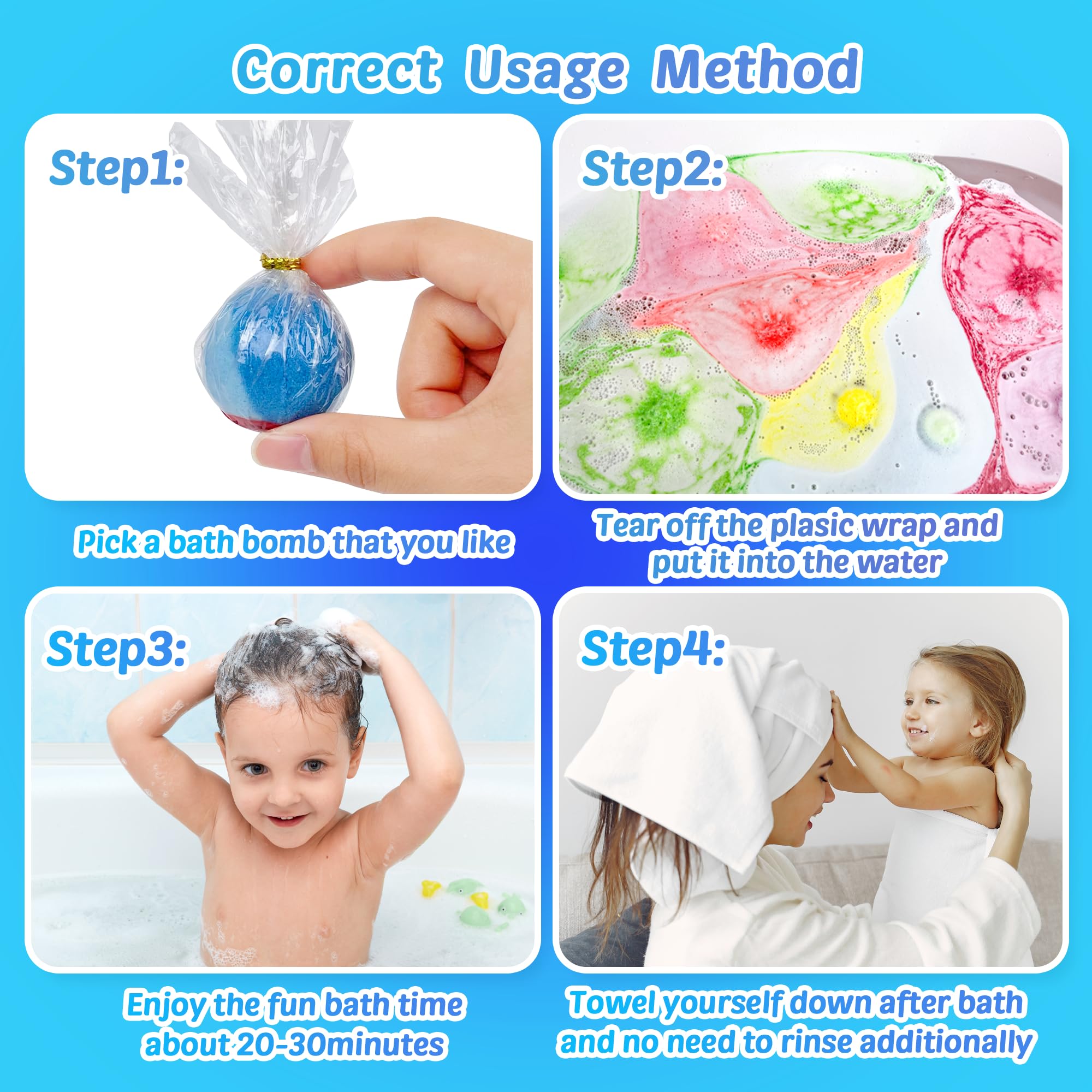 DOVIPE Bath Bombs for Kids – 12 Pcs with Glow-in-the-Dark Ocean Toy Inside | Handmade Organic Bubble Bath Gift Set