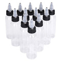 DOWEI 60ML Ink Bottle Set – 12-Pack Clear PET Twist Cap Containers for Ink, Paint, Lotion & More