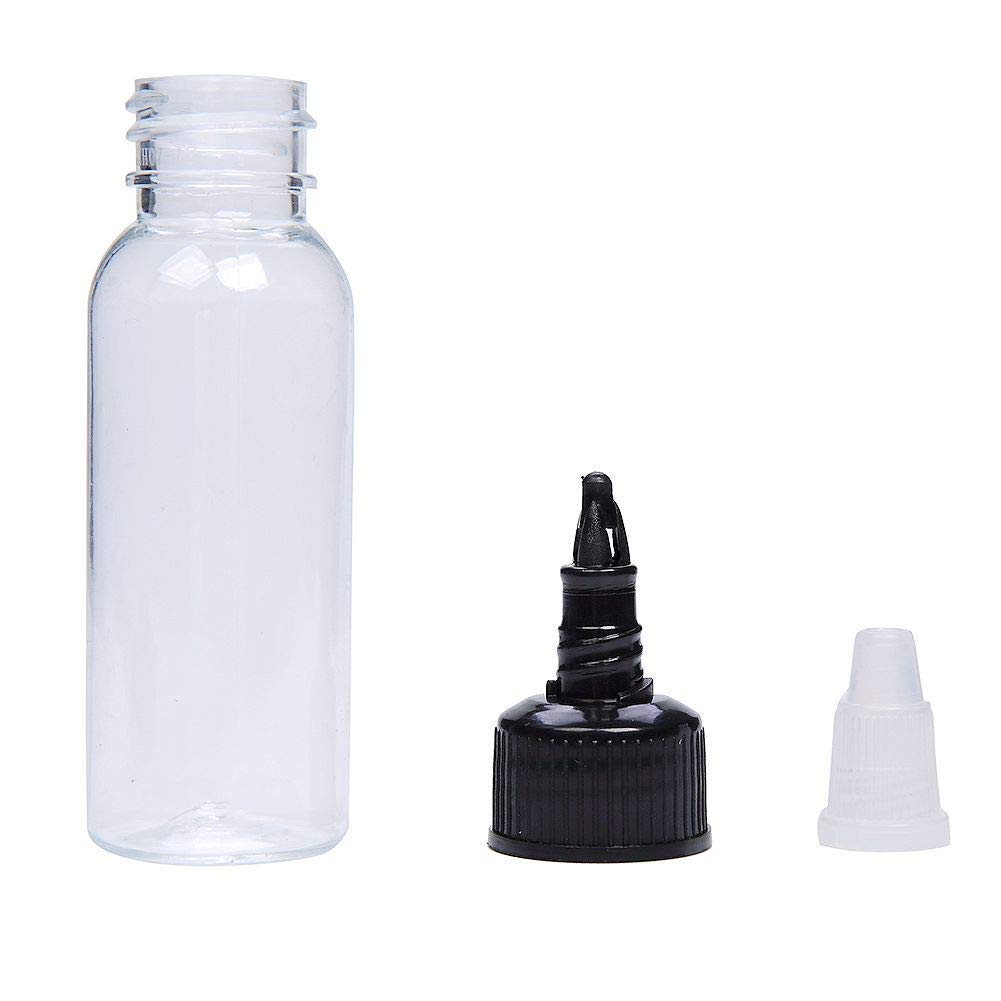 DOWEI 60ML Ink Bottle Set – 12-Pack Clear PET Twist Cap Containers for Ink, Paint, Lotion & More