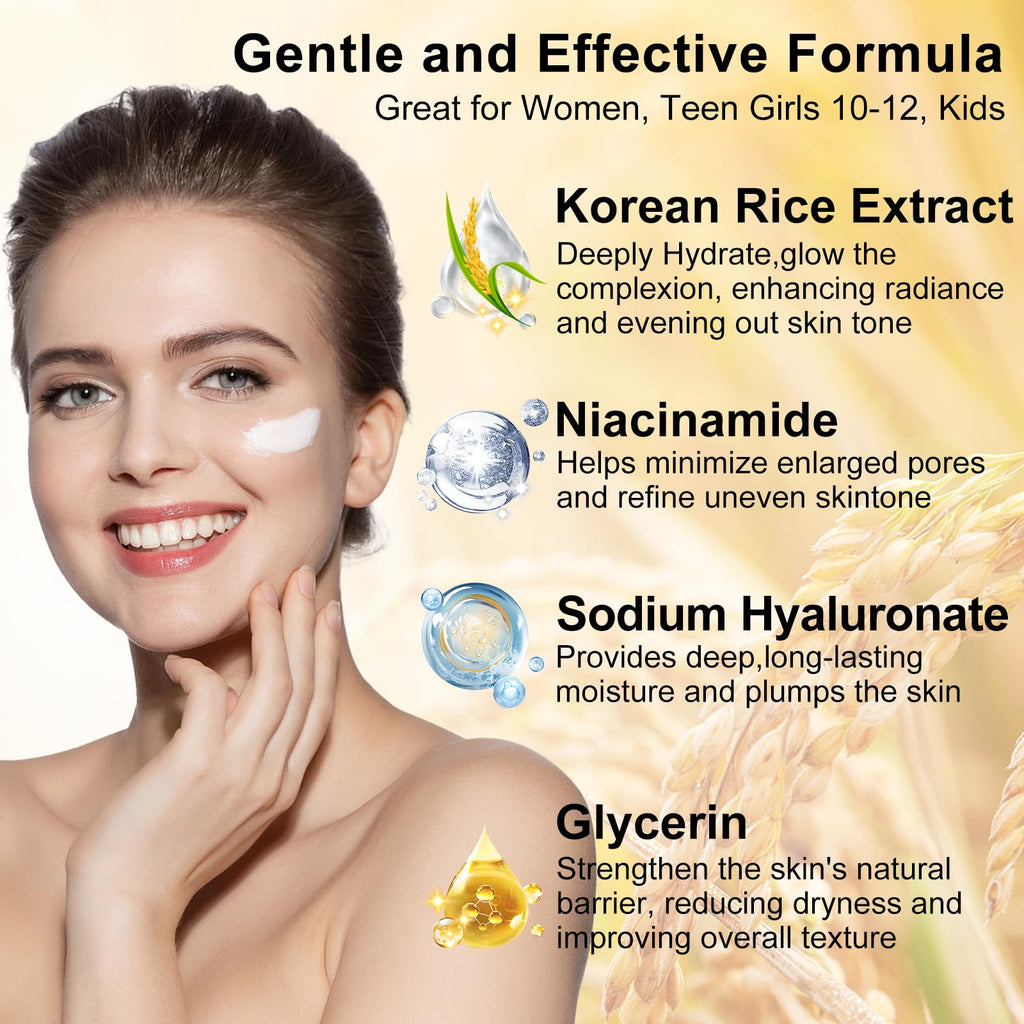 DOYEEWO Skin Care Set – 5Pcs with Korean Rice Extract for Hydration, Glow & Anti-Aging