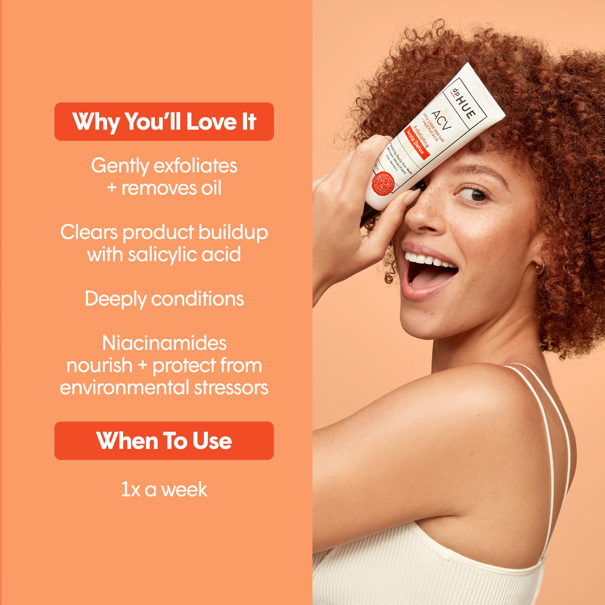 dpHUE ACV Exfoliating Scalp Detox – 4 oz | Reduce Shedding & Promote Healthy Hair Growth | Salicylic Acid & Niacinamide | Fragrance-Free, Vegan, Color Safe