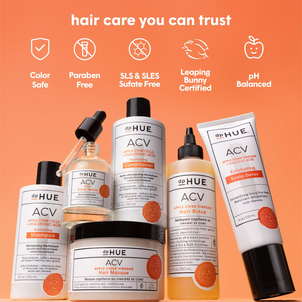 dpHUE ACV Exfoliating Scalp Detox – 4 oz | Reduce Shedding & Promote Healthy Hair Growth | Salicylic Acid & Niacinamide | Fragrance-Free, Vegan, Color Safe