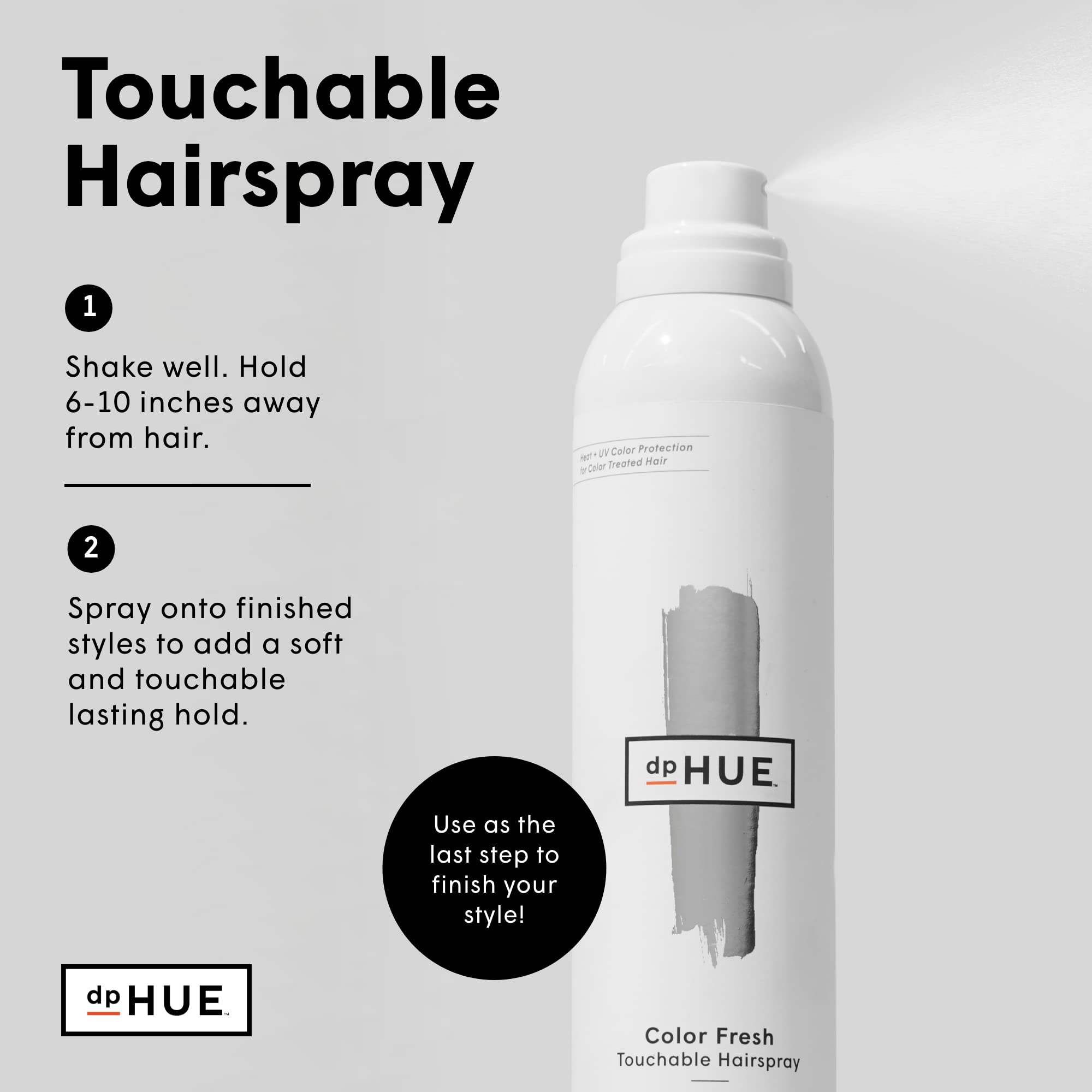 dpHUE Color Fresh Touchable Hairspray – Soft Hold, Color Safe, Heat + Humidity Protection