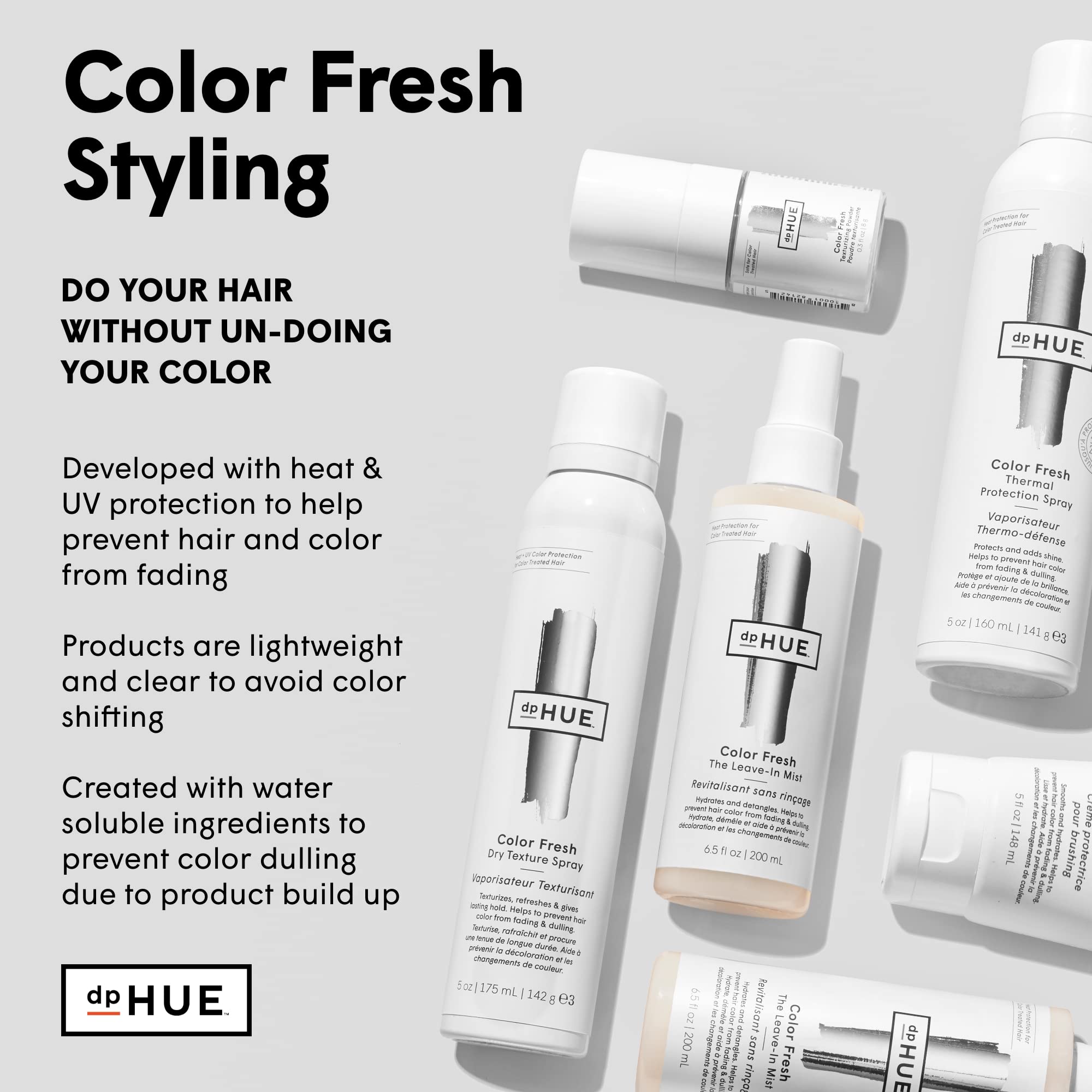 dpHUE Color Fresh Touchable Hairspray – Soft Hold, Color Safe, Heat + Humidity Protection