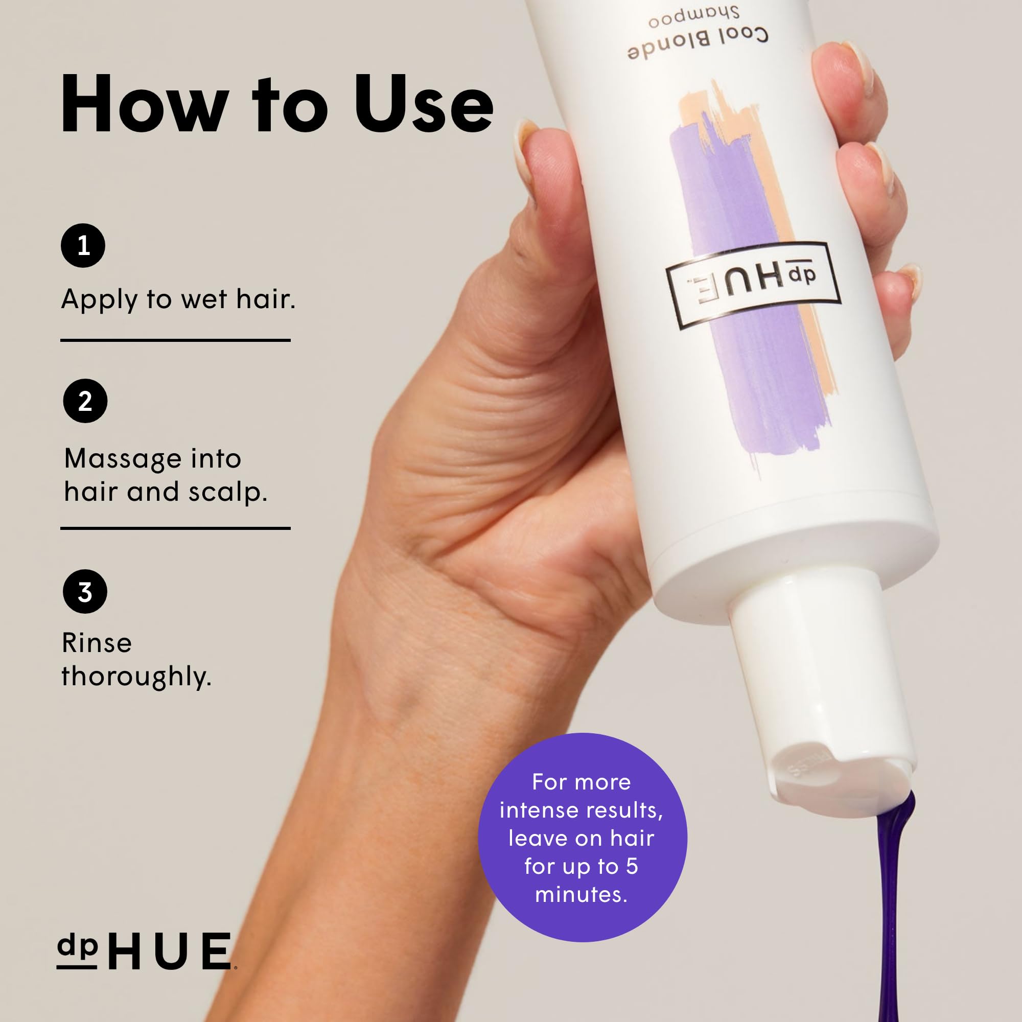 dpHUE Cool Blonde Shampoo - 8.5 oz | Purple Pigments Neutralize Brass, Color Safe, Paraben/SLS/SLES Free, Leaping Bunny Certified