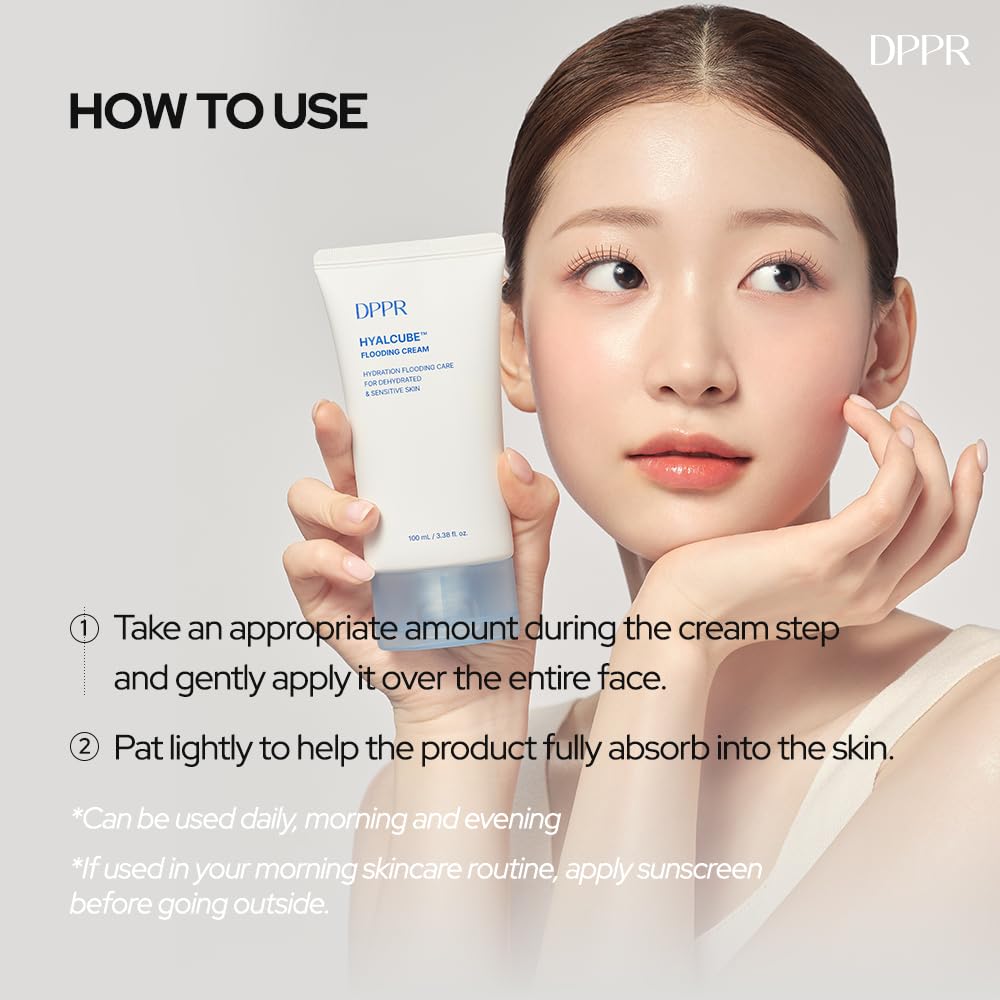 DPPR HyalCube Flooding Cream – Deep Hydration with 10-Level HA, Glass Skin, Paraben Free (100ml)