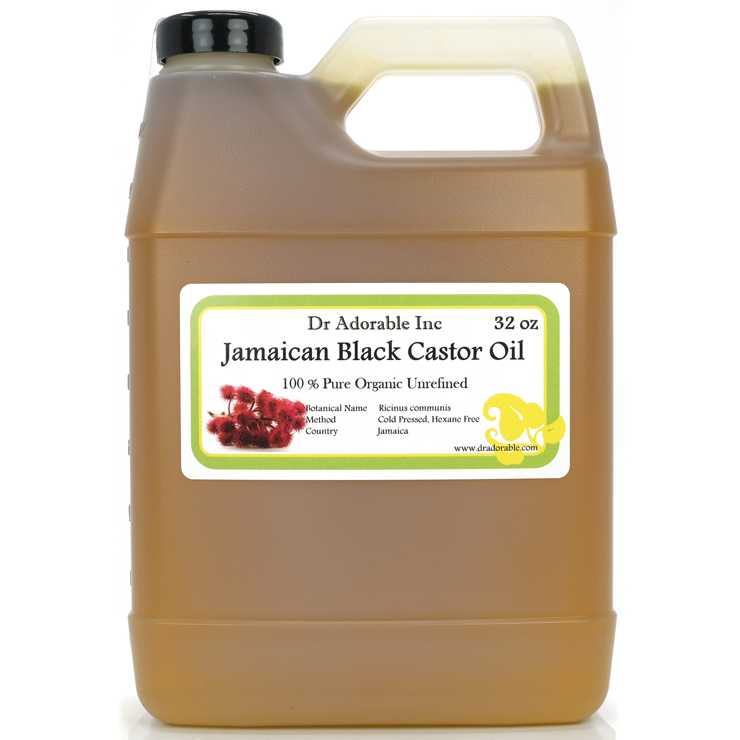 Dr Adorable - 32 oz Jamaican Black Castor Oil | Pure Organic Hair Growth & Skin Nourishment
