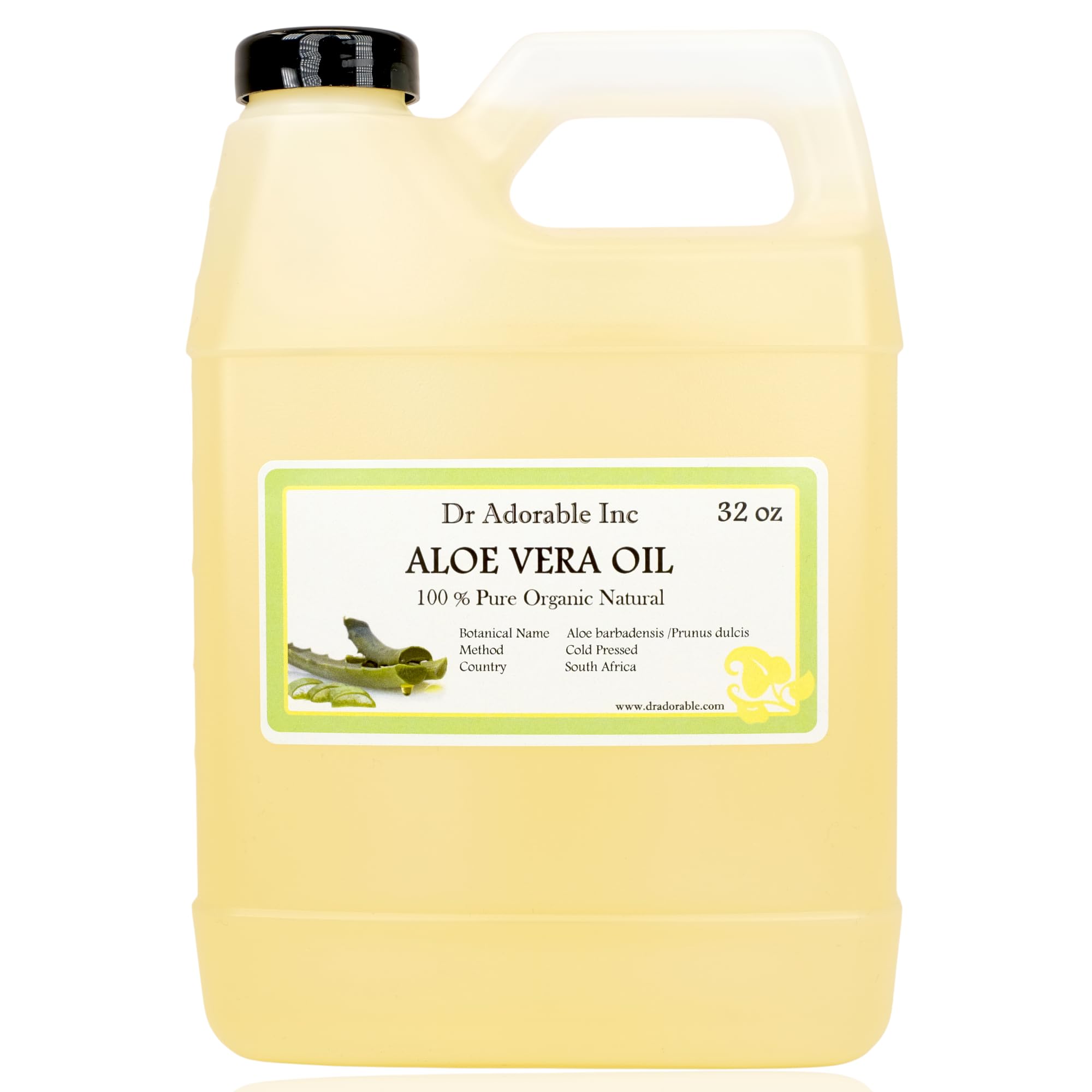 Dr Adorable Aloe Vera Oil 32 oz – Organic, 100% Pure Natural Carrier Oil
