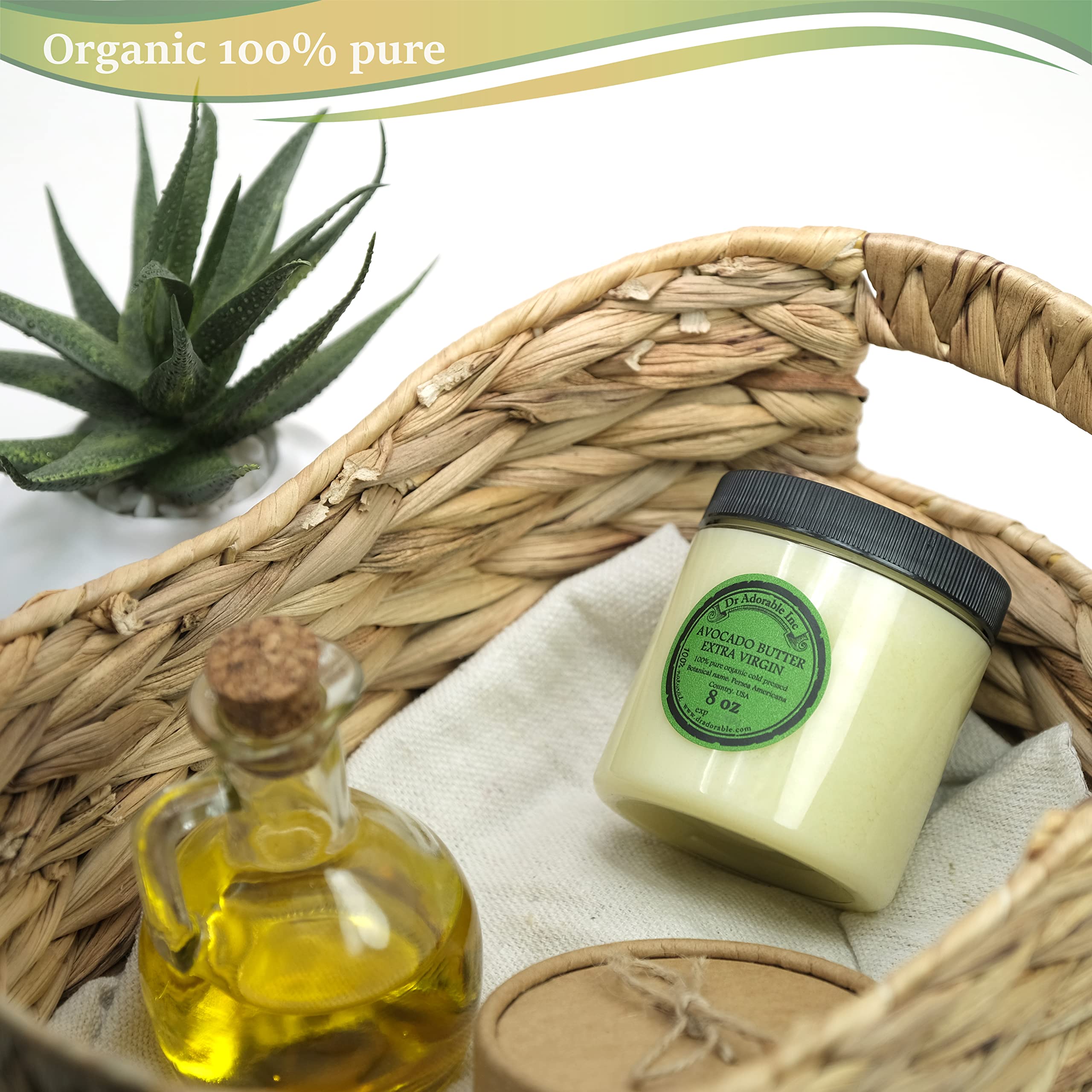 Dr Adorable Avocado Butter 8 oz – Unrefined Extra Virgin, Pure Organic Skincare