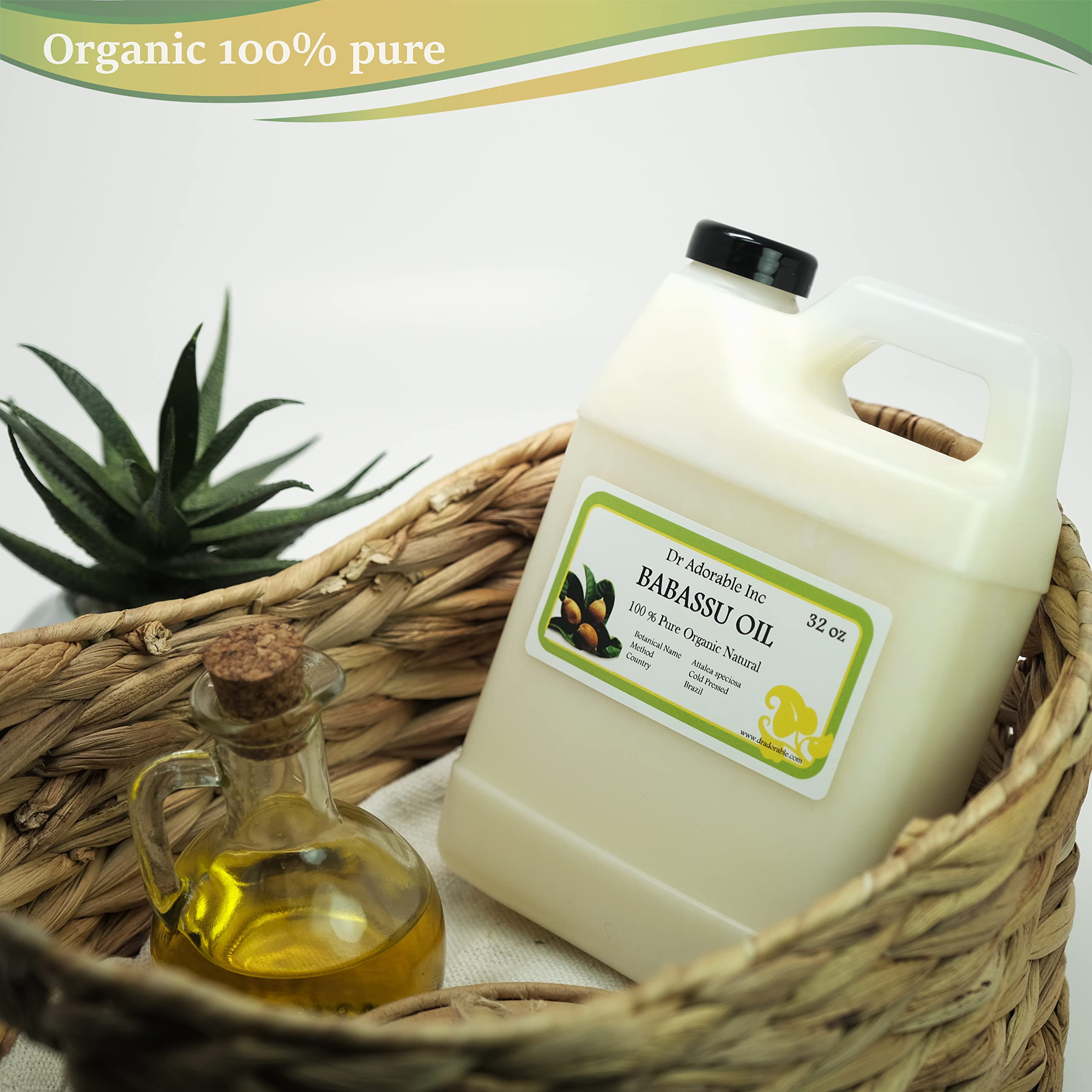 Dr Adorable Babassu Oil - 32 oz - 100% Pure Cold-Pressed Organic