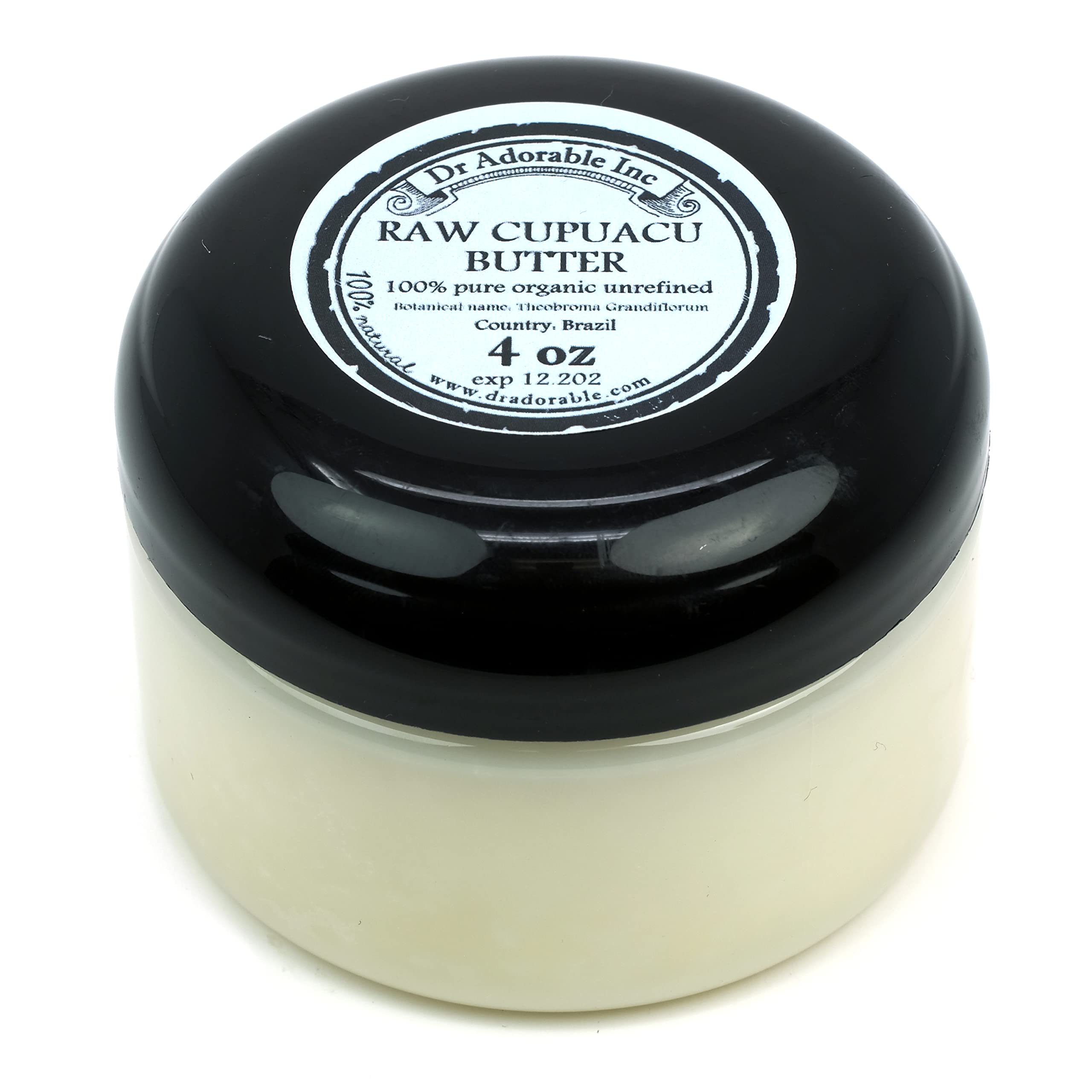 Dr Adorable Cupuacu Butter – 4 oz | Pure Organic Unrefined Cold-Pressed Theobroma Grandiflorum