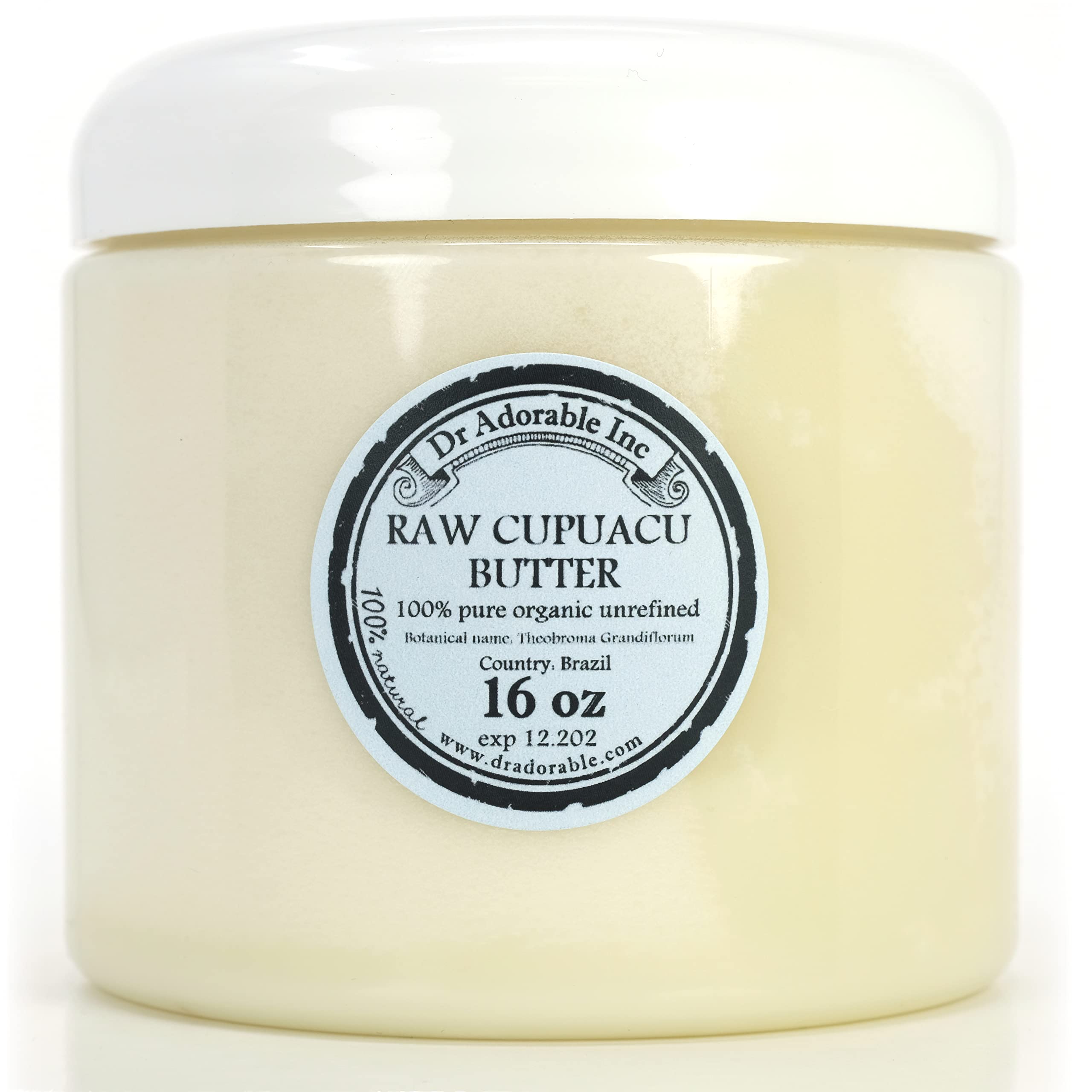 Dr Adorable Cupuacu Butter 16 oz – Exotic Unrefined Organic Cold-Pressed Skincare