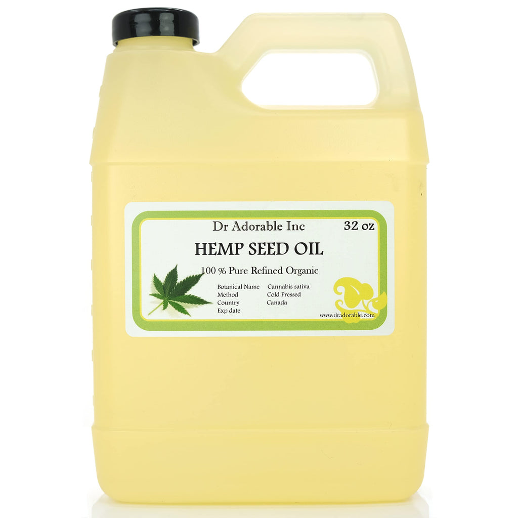 Dr Adorable 32 oz Hemp Seed Oil – Pure Cold-Pressed Organic