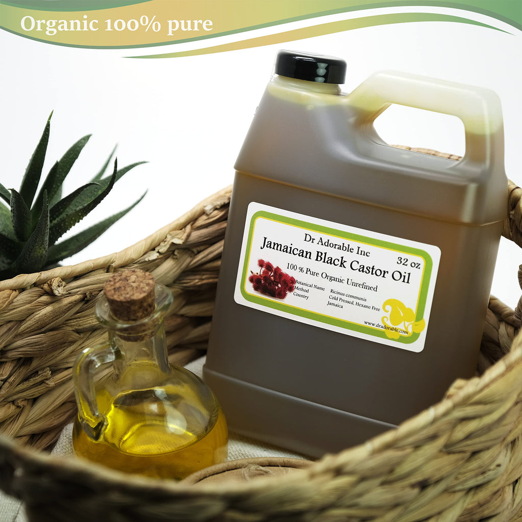 Dr Adorable - 32 oz Jamaican Black Castor Oil | Pure Organic Hair Growth & Skin Nourishment