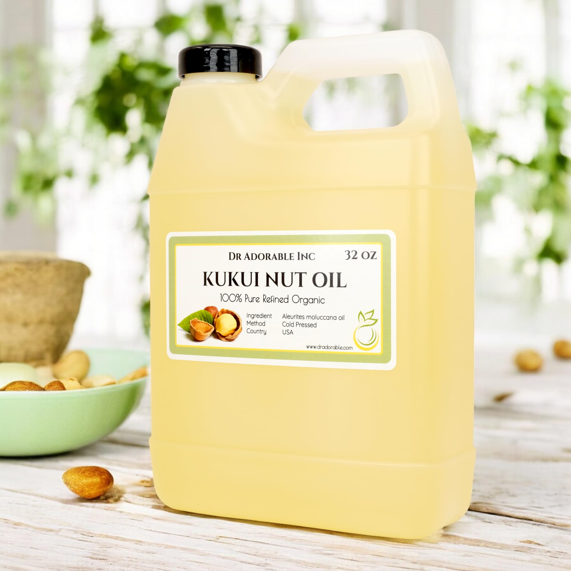 Dr Adorable Kukui Nut Oil - 32 oz, 100% Pure Organic Cold-Pressed