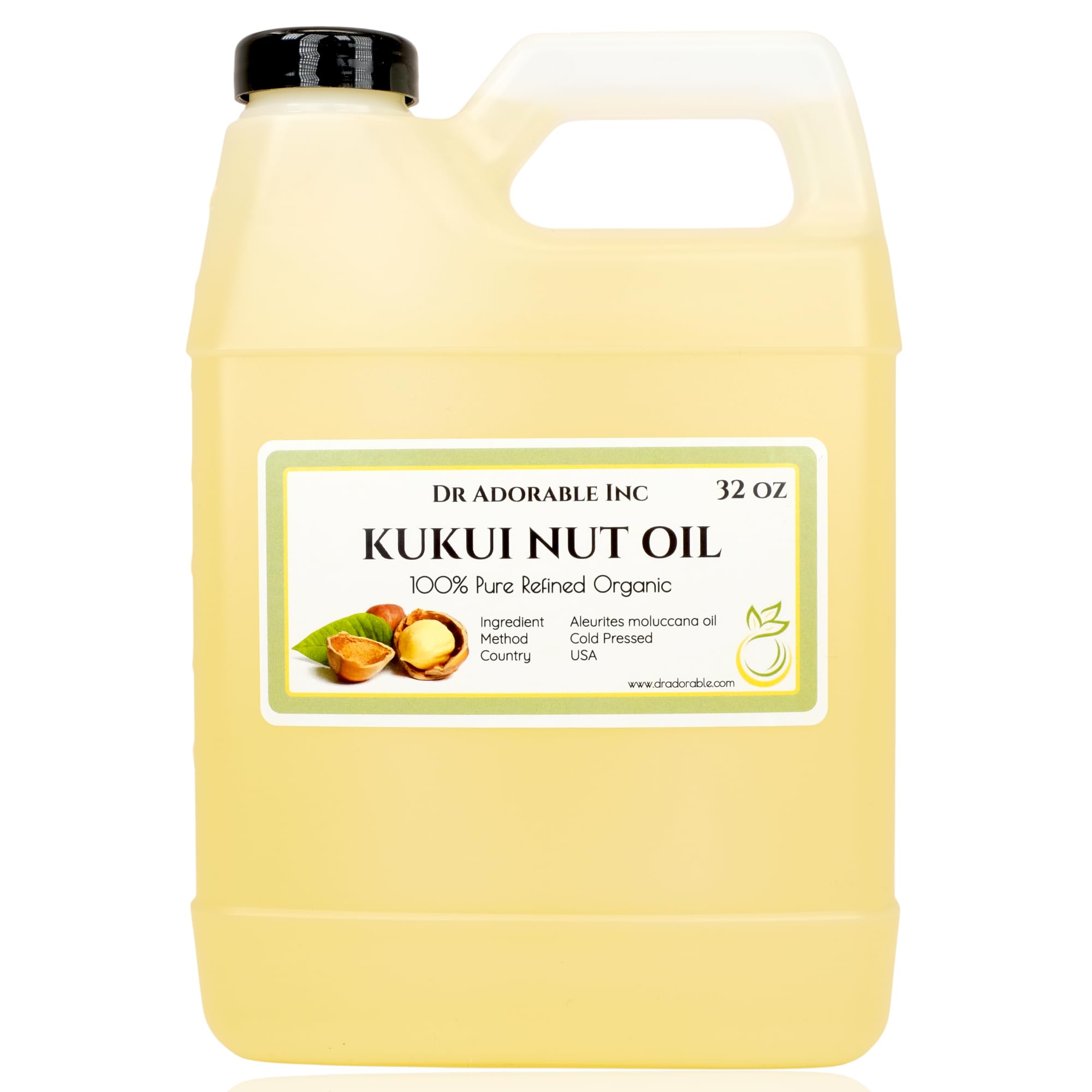 Dr Adorable Kukui Nut Oil - 32 oz, 100% Pure Organic Cold-Pressed