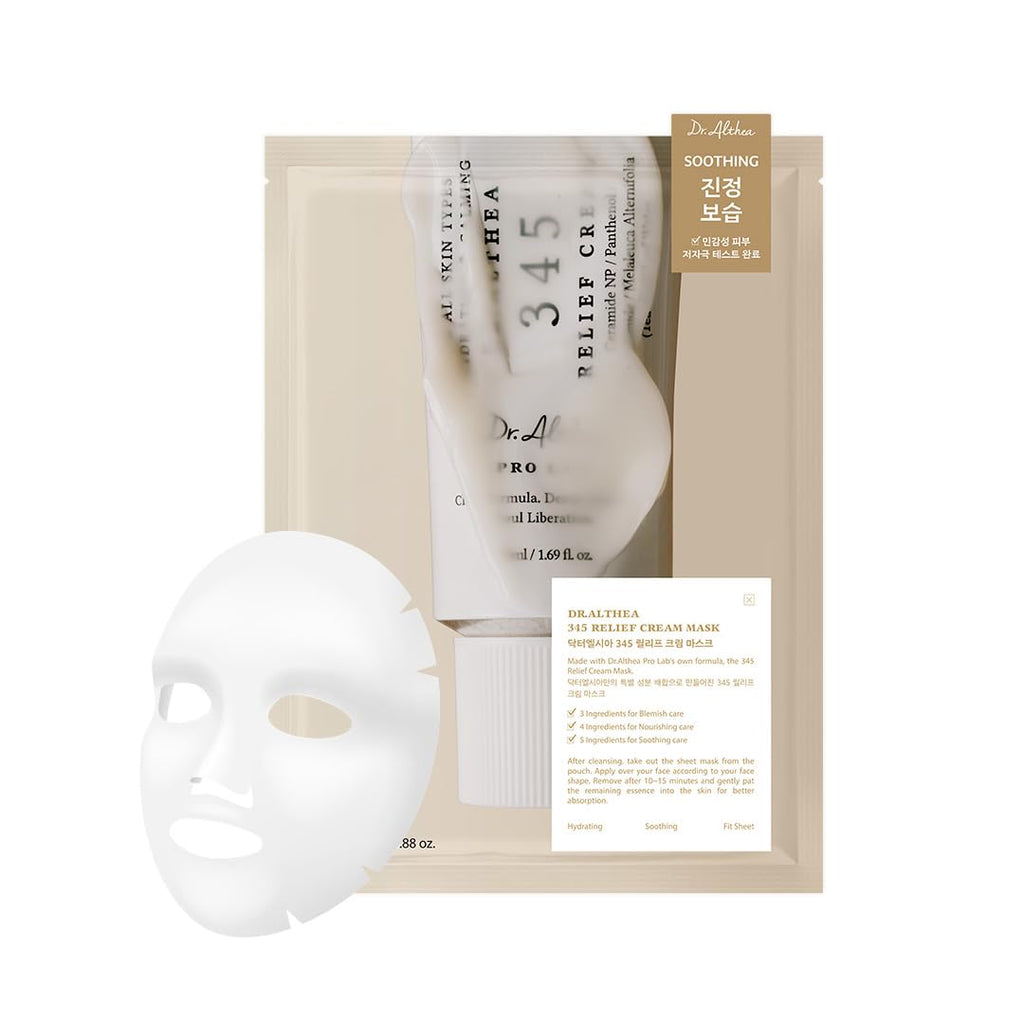 Dr.Althea 345 Relief Cream Mask | Hydration, Blemish Relief & Niacinamide (Pack of 4)