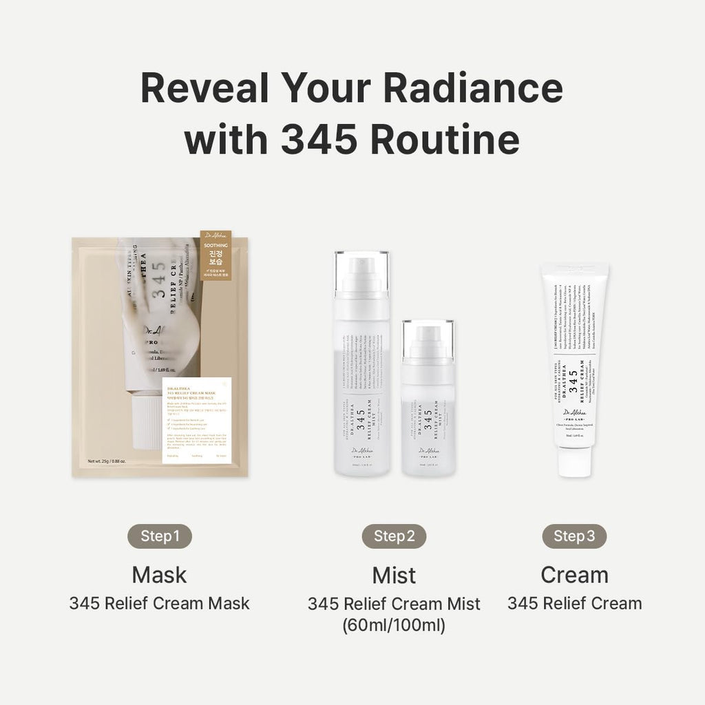 Dr.Althea 345 Relief Cream & Mist Duo | Soothing Moisture for Sensitive Skin | Vegan Korean Skincare