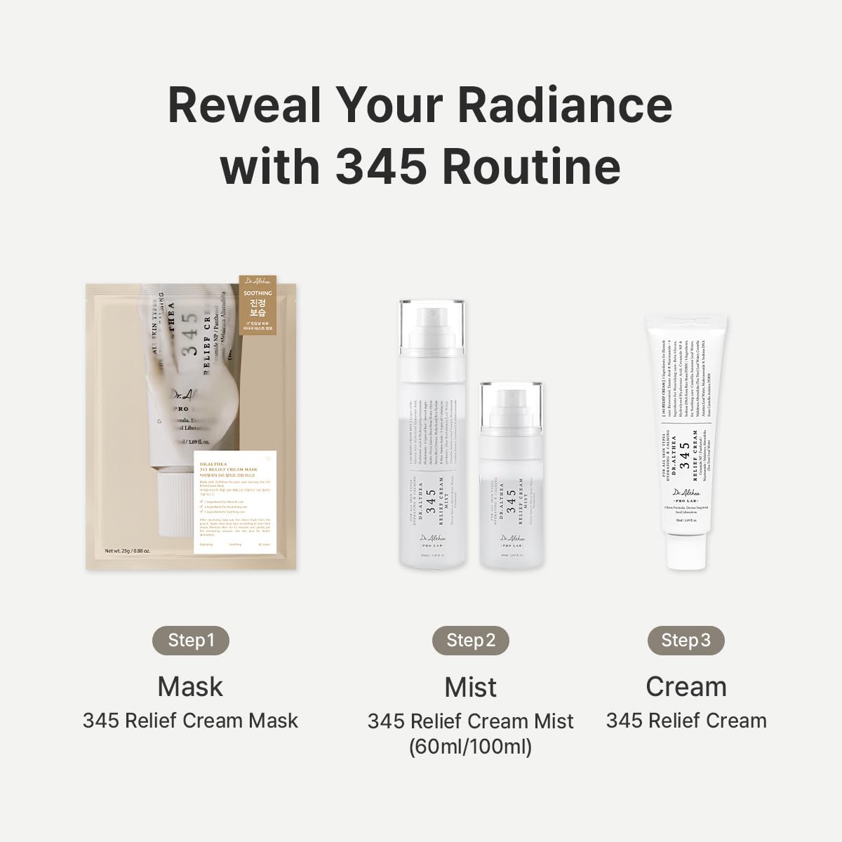 Dr.Althea 345 Relief Cream & Mist Duo | Soothing Moisture for Sensitive Skin | Vegan Korean Skincare
