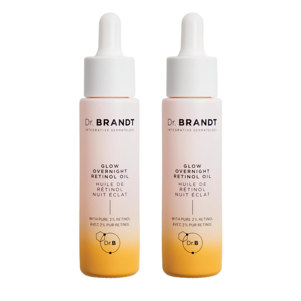 Dr. Brandt Bright This Way Glow Overnight Retinol Oil – 2 x 1 fl oz, 2% Retinol for Texture & Radiance