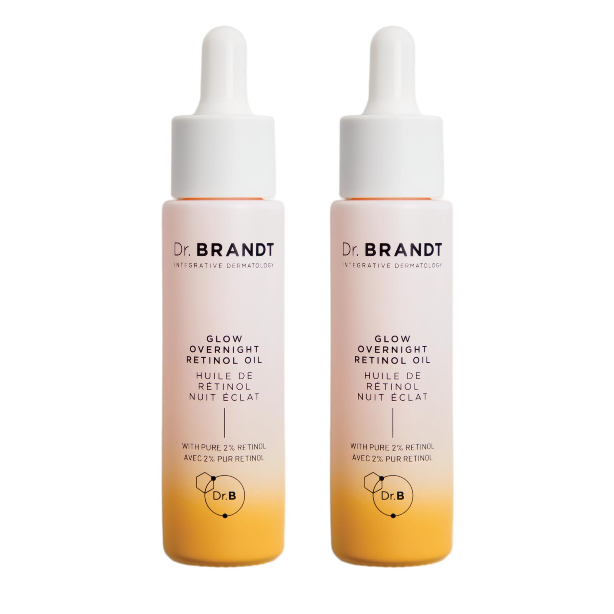 Dr. Brandt Bright This Way Glow Overnight Retinol Oil – 2 x 1 fl oz, 2% Retinol for Texture & Radiance