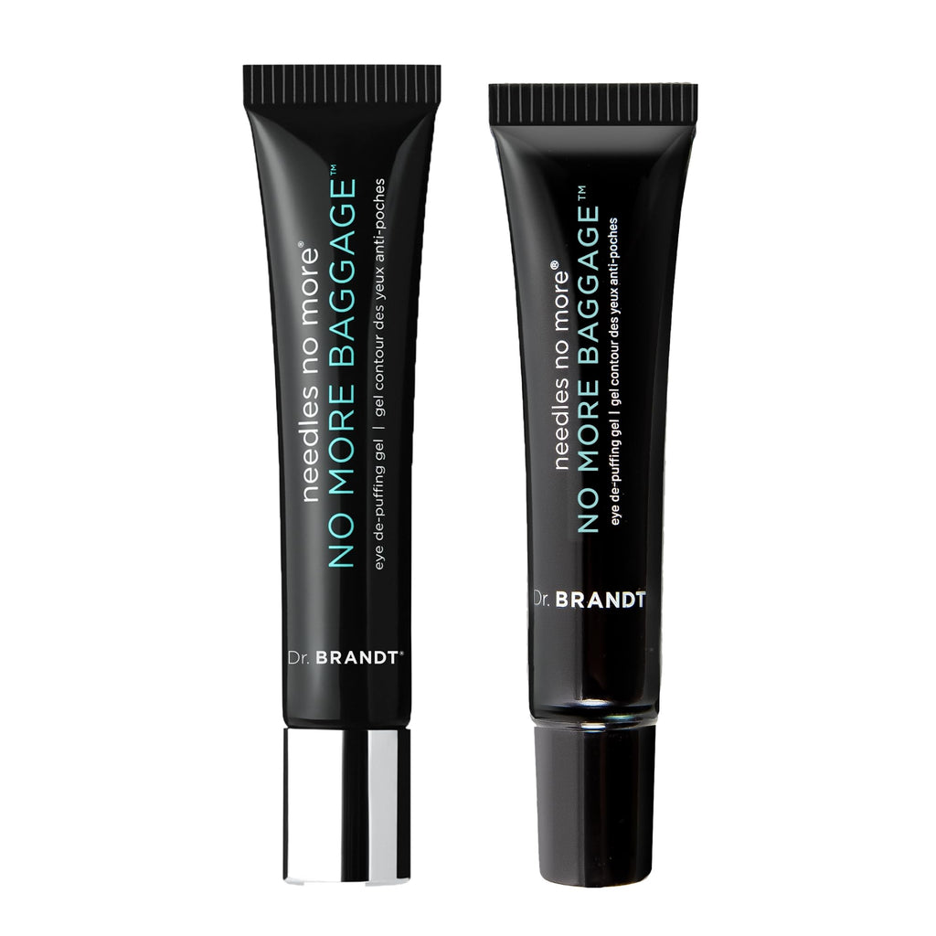 Dr. Brandt Skincare Needles No More Baggage Bundle - Minimizes Under-Eye Bags, Puffiness & Dark Circles (Full 0.5 oz + Travel 0.25 oz)