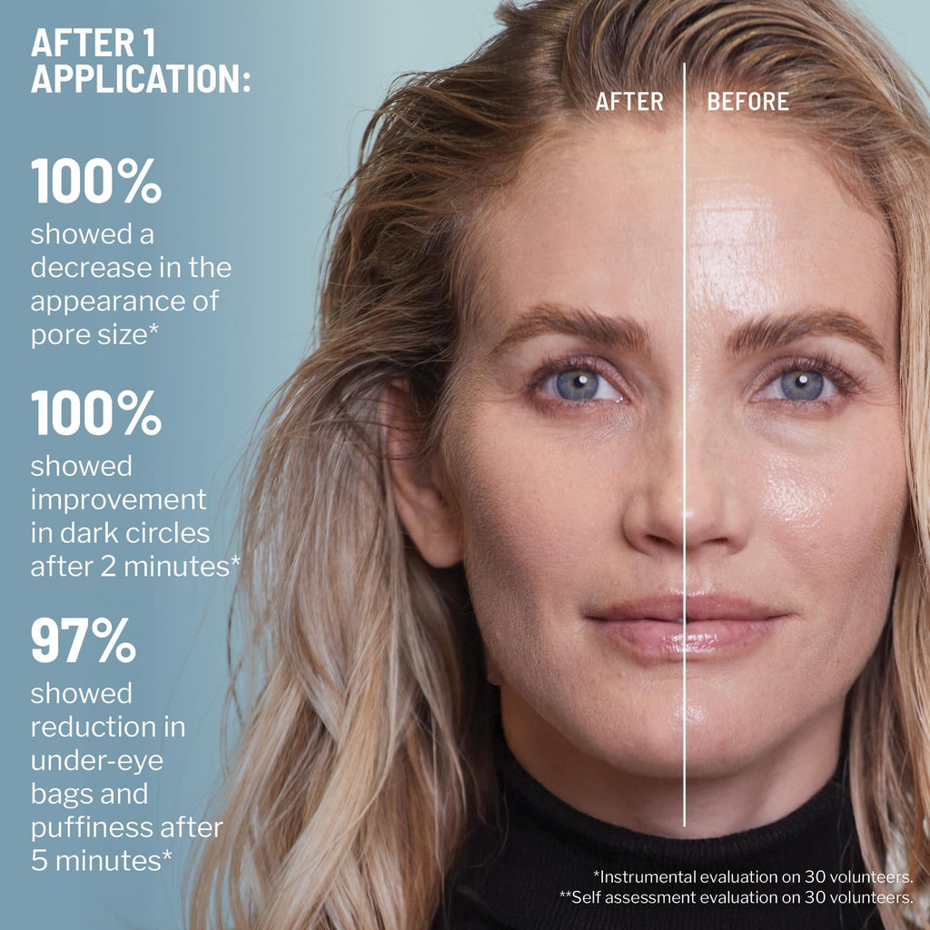Dr. Brandt Depuffing & Pore Refining Duo — No More Baggage Eye Gel + Pores No More Pore Refiner Primer + Travel Pouch