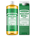 Dr. Bronner's Pure-Castile Almond Soap Liquid – Regenerative Organic Oils, 32oz + Refill