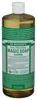 Dr. Bronner's Almond Castile Soap 32 oz - Organic, Cruelty-Free, Multi-Purpose Cleaner